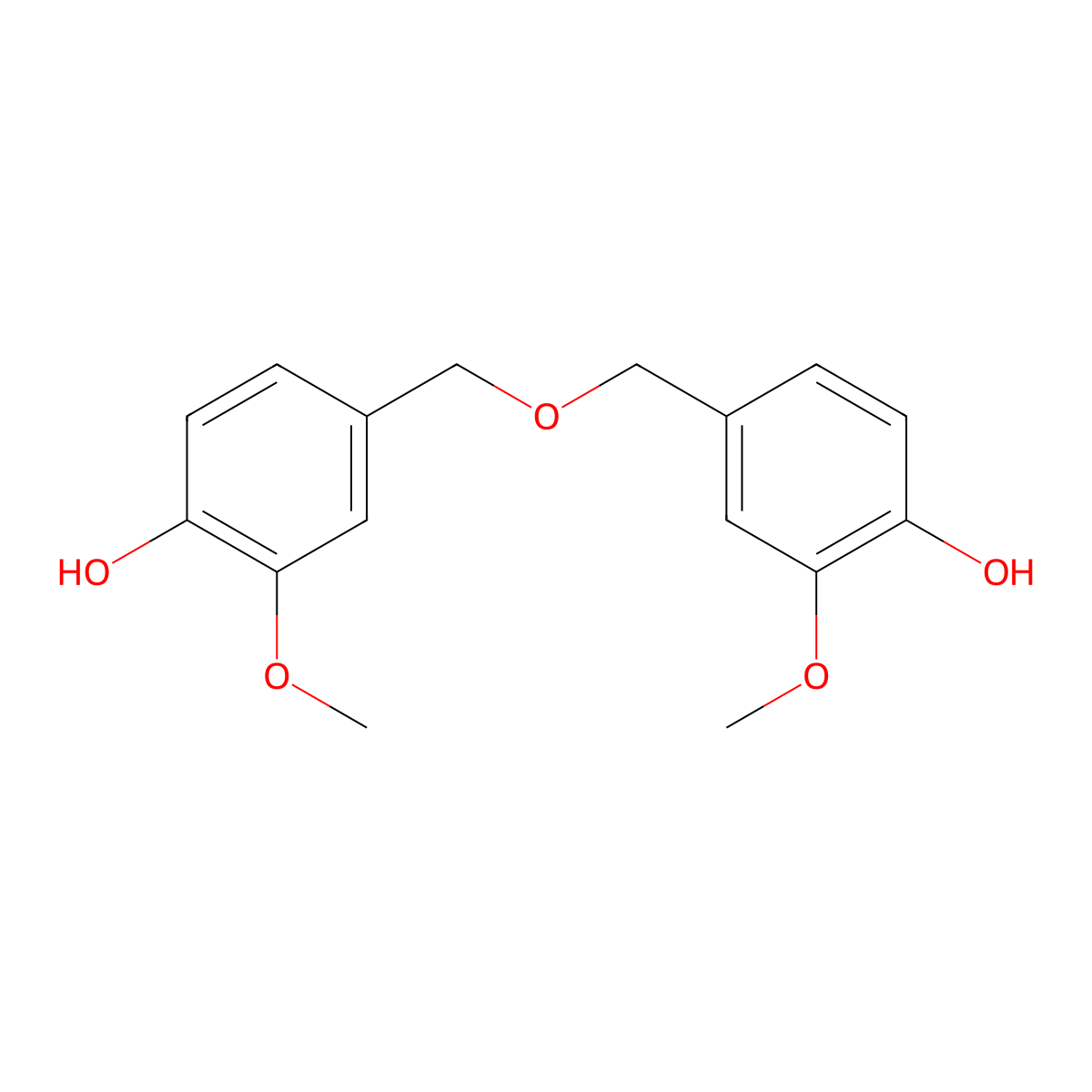 4,4'-[Oxybis(methylene)]bis[2-methoxyphenol] molecular structure, CAS 2880-61-7