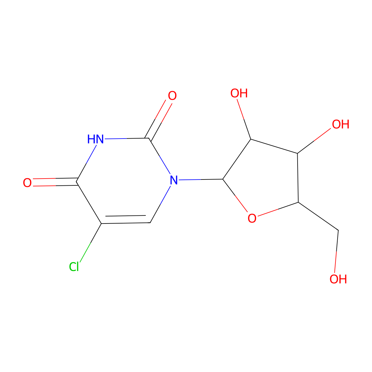 5-Chlorouridine molecular structure, CAS 2880-89-9