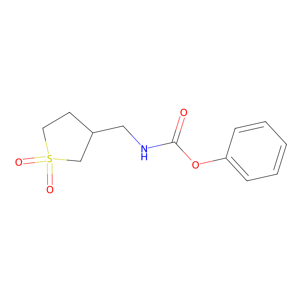 Phenyl ((1,1-dioxidotetrahydrothiophen-3-yl)methyl)carbamate molecular structure, CAS 28800-44-4