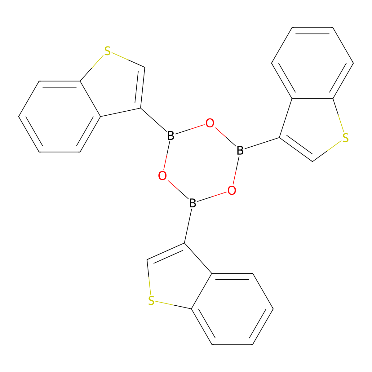 2,4,6-Tri(benzo[b]thiophen-3-yl)-1,3,5,2,4,6-trioxatriborinane molecular structure, CAS 28800-49-9