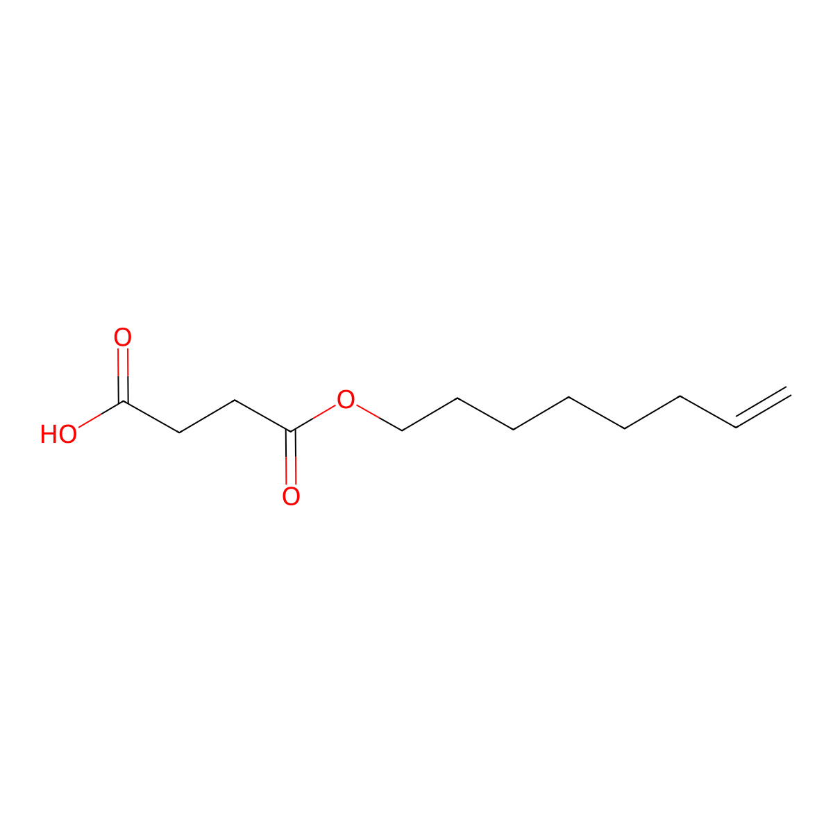 Octenylsuccinic acid molecular structure, CAS 28805-58-5