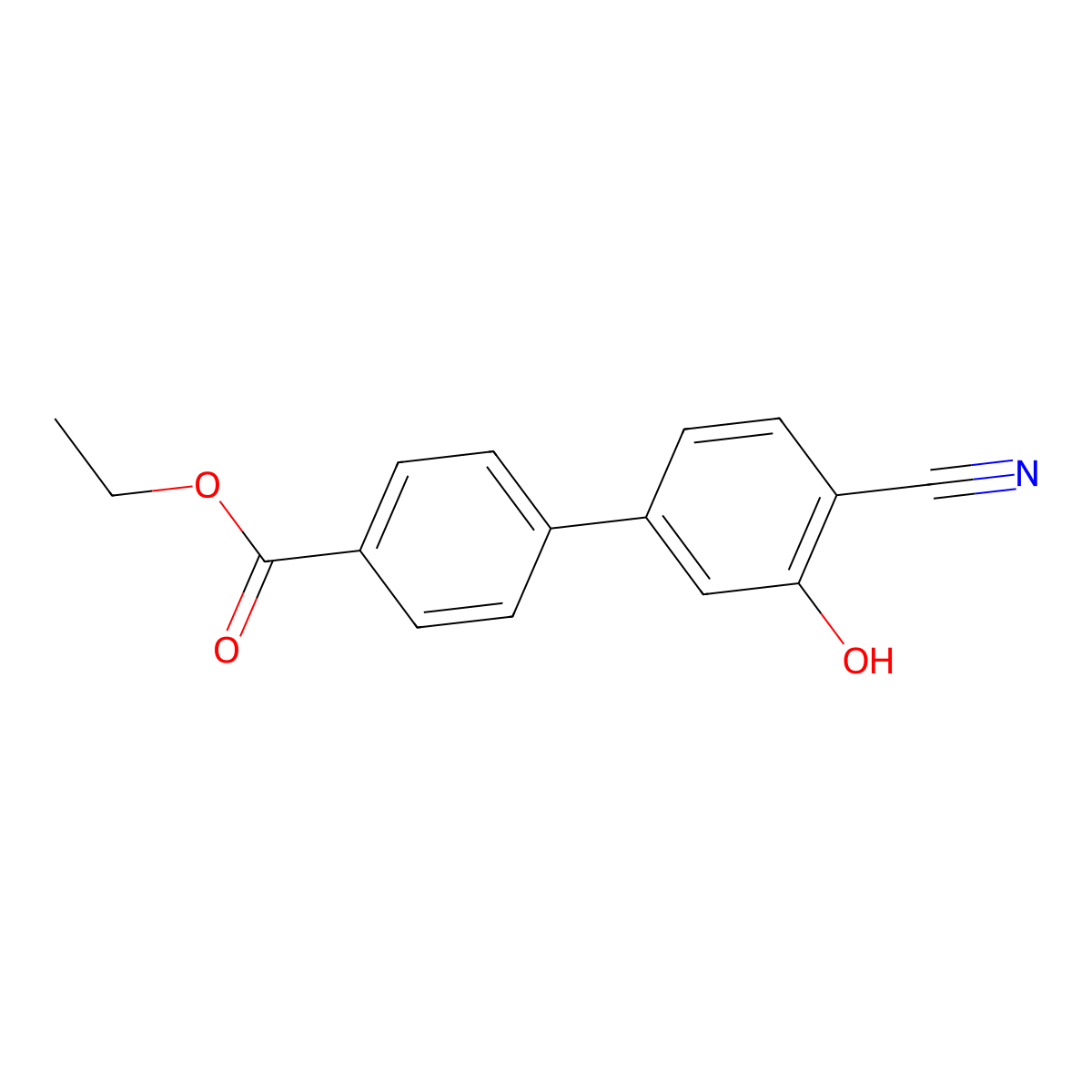 2-Cyano-5-(4-ethoxycarbonylphenyl)phenol molecular structure, CAS 288067-36-7