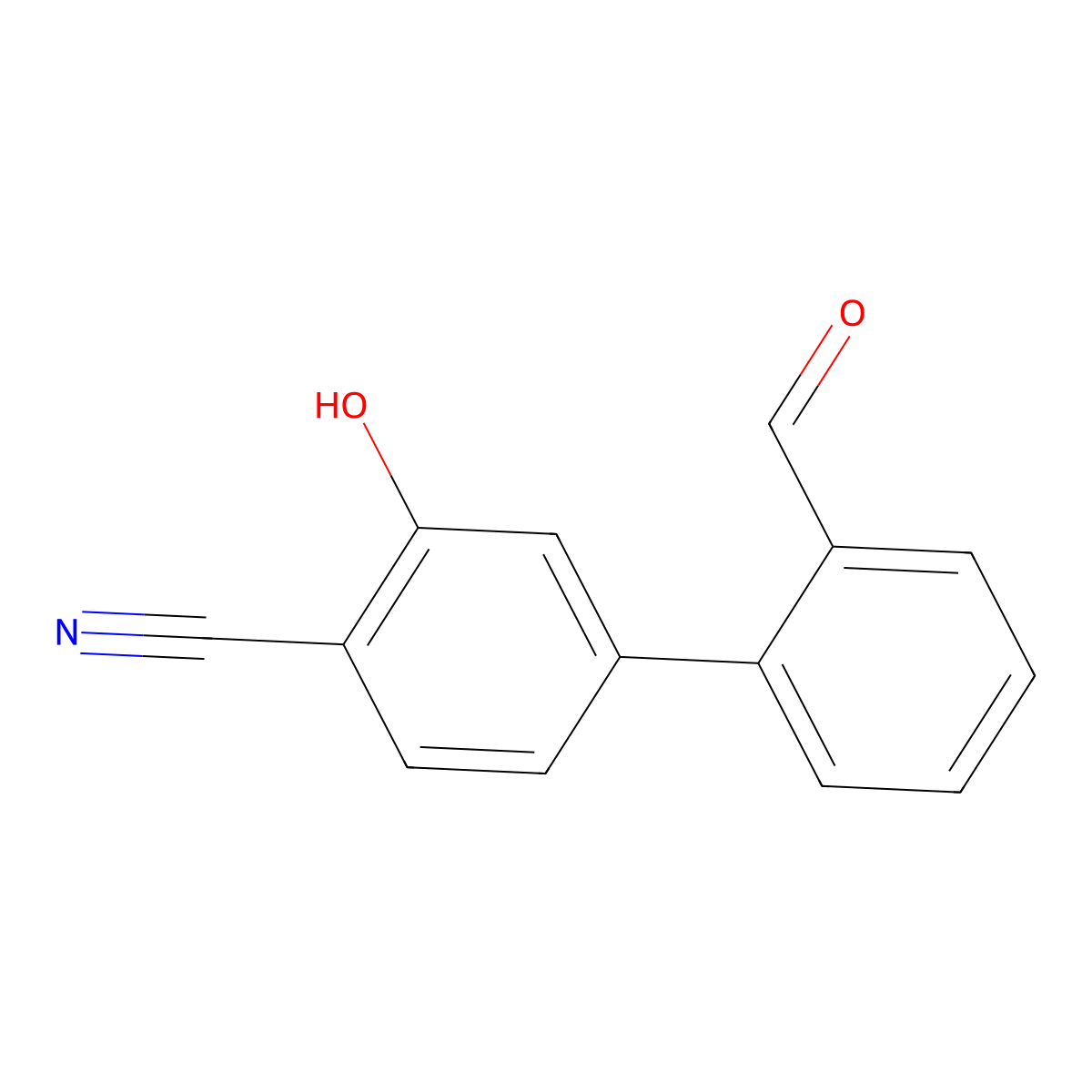 2-Cyano-5-(2-formylphenyl)phenol molecular structure, CAS 288067-38-9