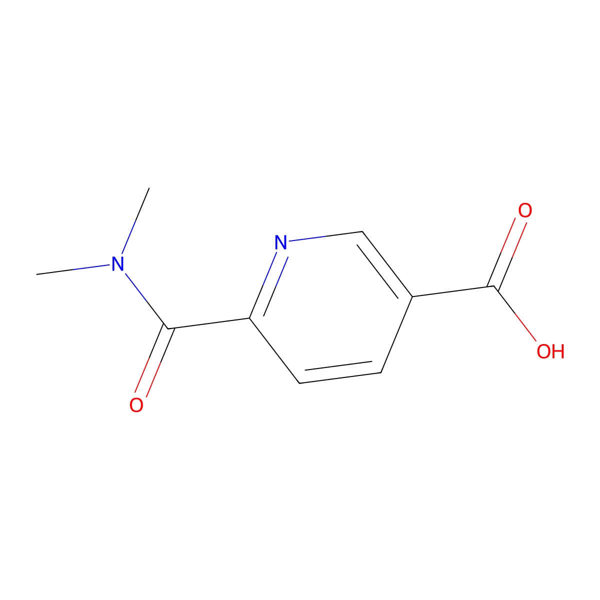 6-Dimethylaminocarbonyl nicotinic acid molecular structure, CAS 288083-60-3
