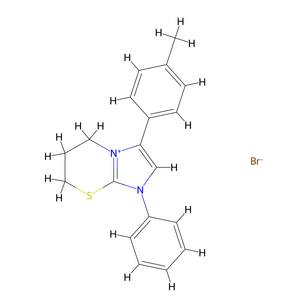 1-Phenyl-3-p-tolyl-6,7-dihydro-5H-imidazo[2,1-b][1,3]thiazin-1-ium molecular structure, CAS 288090-68-6