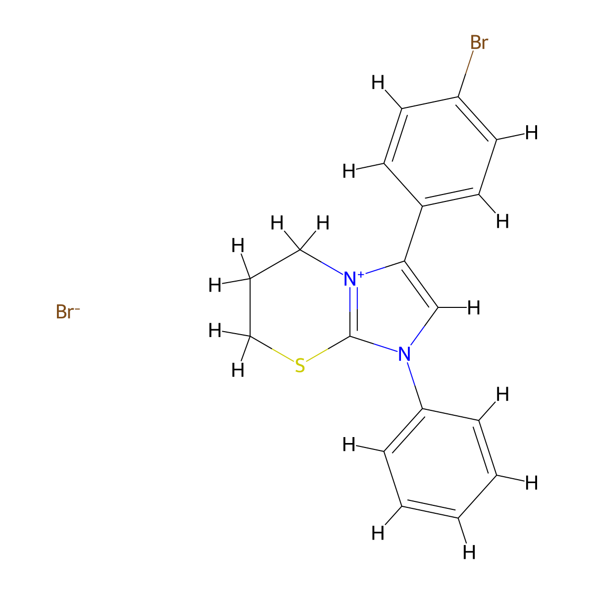 3-(4-bromophenyl)-1-phenyl-6,7-dihydro-5H-imidazo[2,1-b][1,3]thiazin-1-ium bromide molecular structure, CAS 288090-74-4