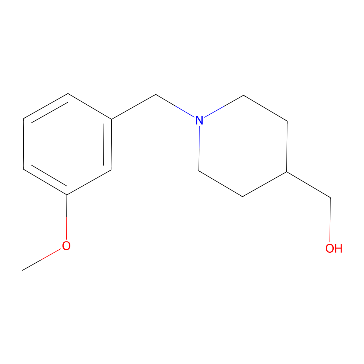 [1-[(3-Methoxyphenyl)methyl]piperidin-4-yl]methanol molecular structure, CAS 288091-49-6