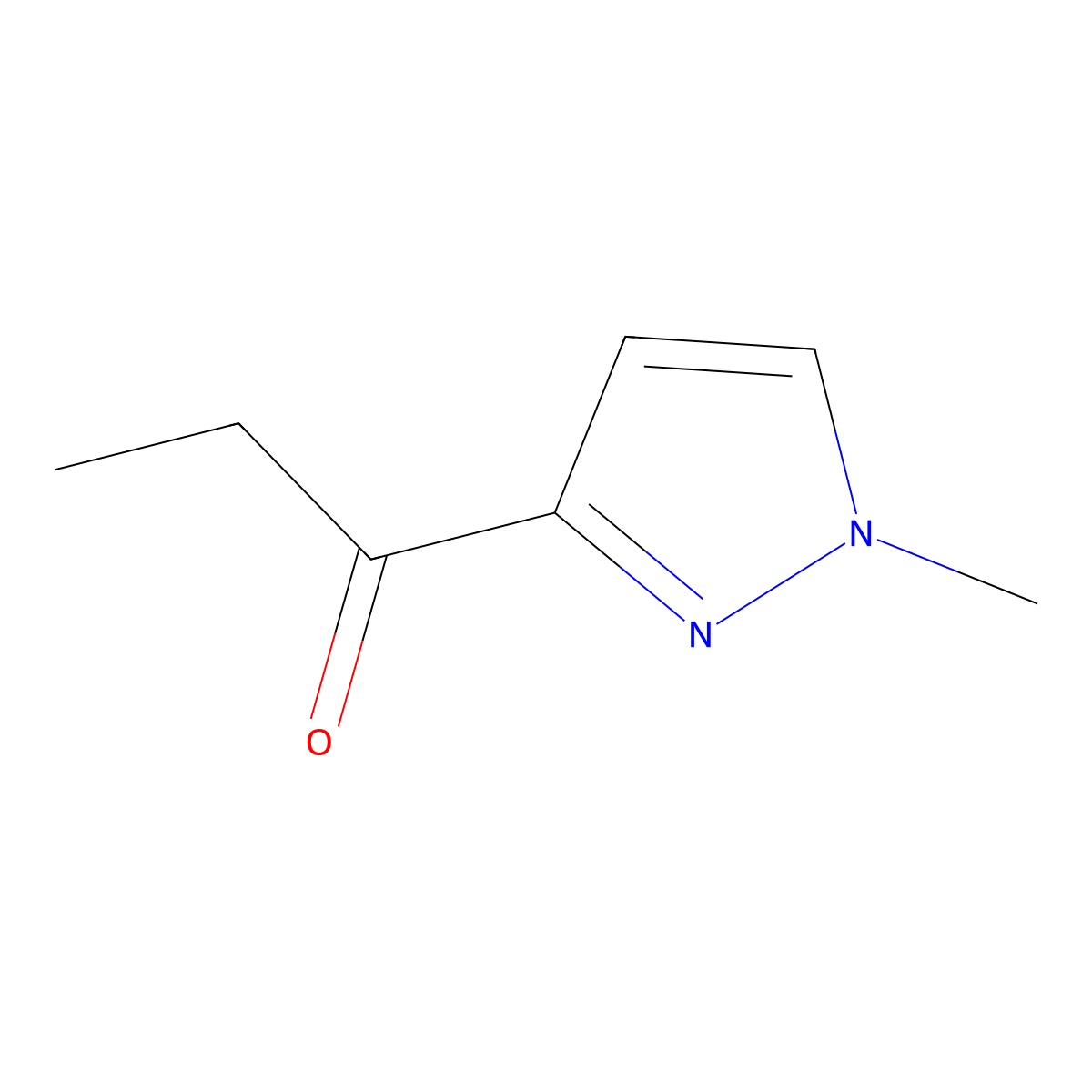 1-(1-methyl-1H-pyrazol-3-yl)propan-1-one molecular structure, CAS 288092-88-6