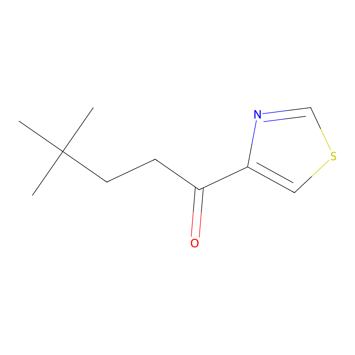 4,4-Dimethyl-1-(1,3-thiazol-4-yl)pentan-1-one molecular structure, CAS 288092-98-8
