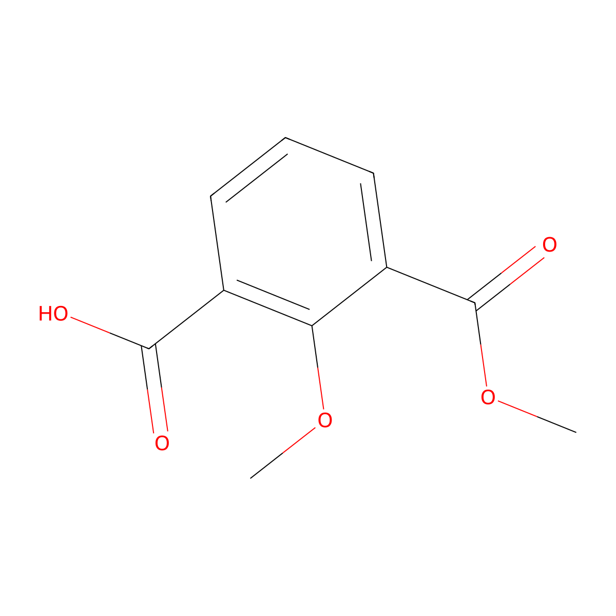 2-Methoxy-3-(methoxycarbonyl)benzoic acid molecular structure, CAS 288099-33-2