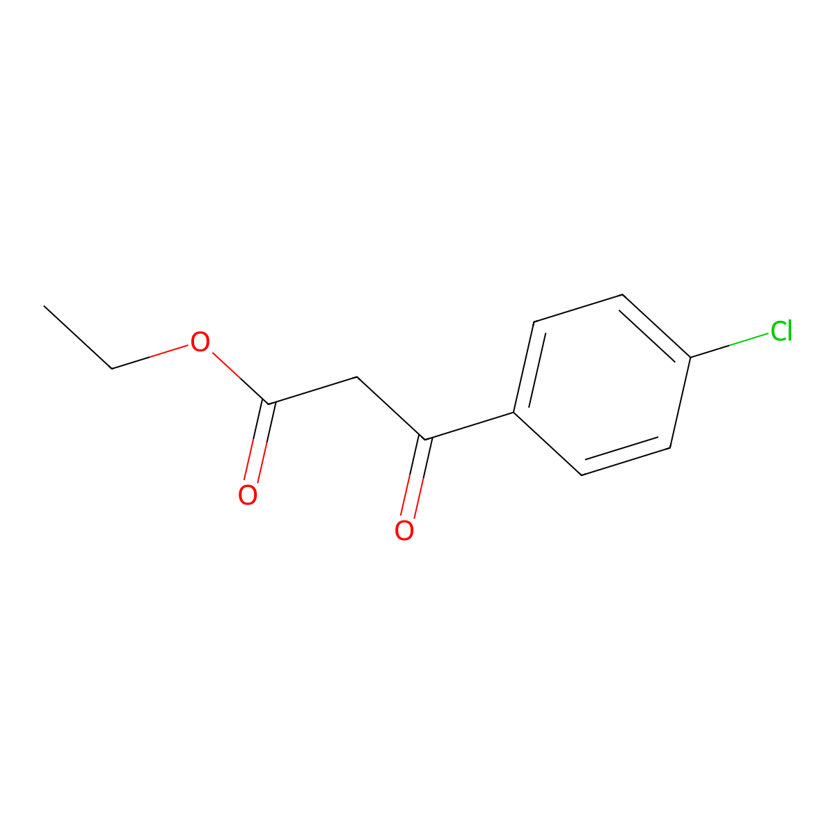 Ethyl 3-(4-chlorophenyl)-3-oxopropanoate molecular structure, CAS 2881-63-2