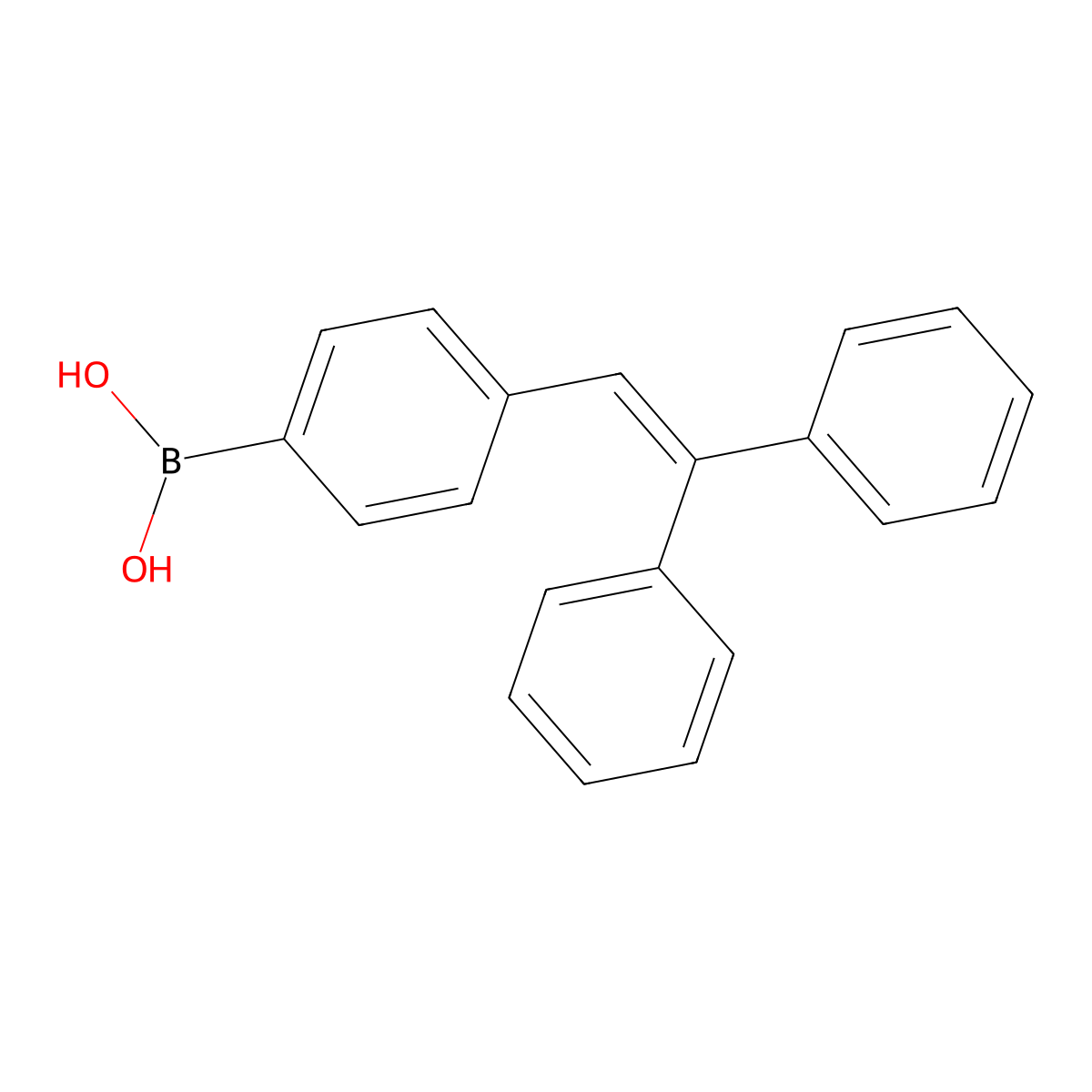 (4-(2,2-Diphenylvinyl)phenyl)boronic acid molecular structure, CAS 288105-04-4