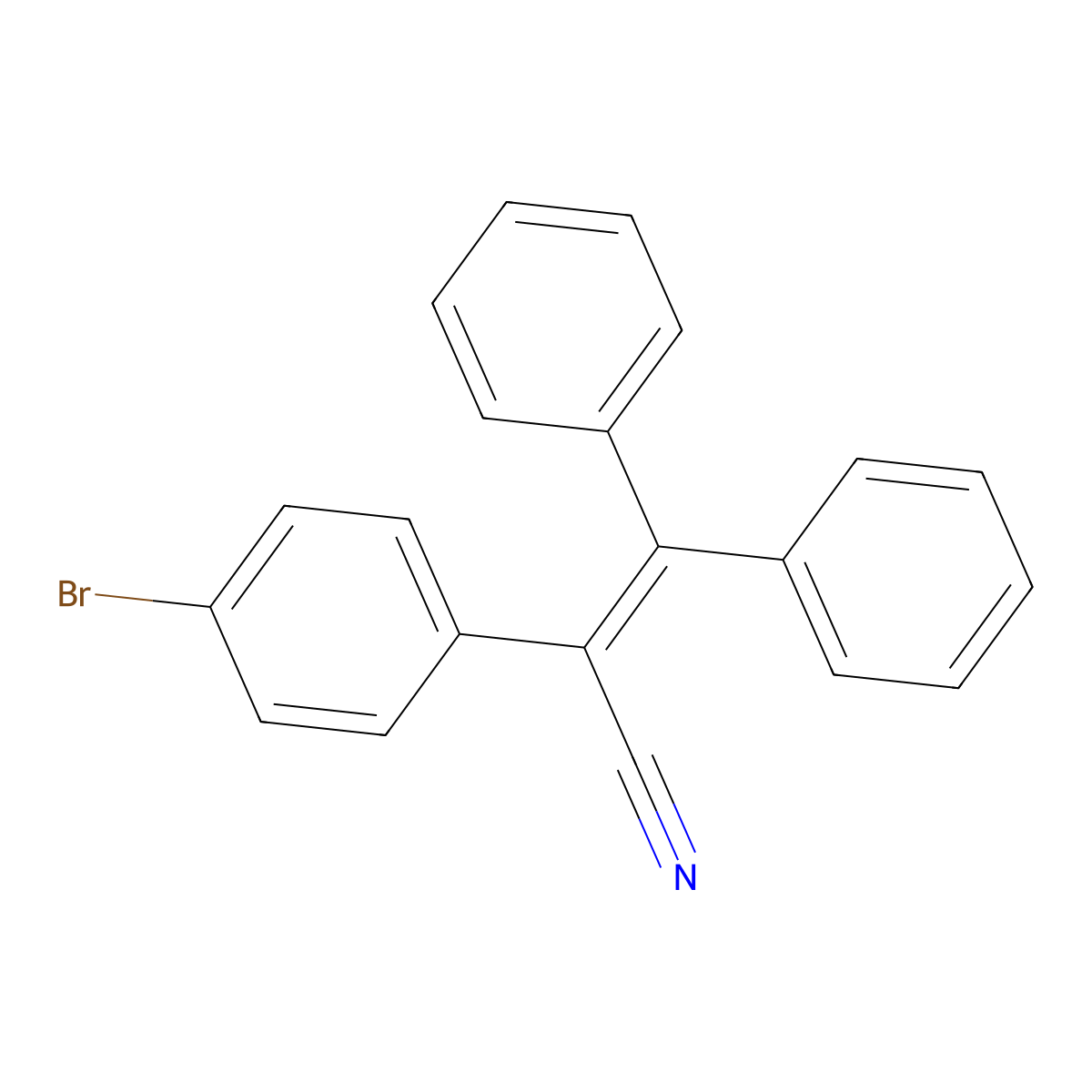 2-(4-Bromophenyl)-3,3-diphenylacrylonitrile molecular structure, CAS 288105-06-6