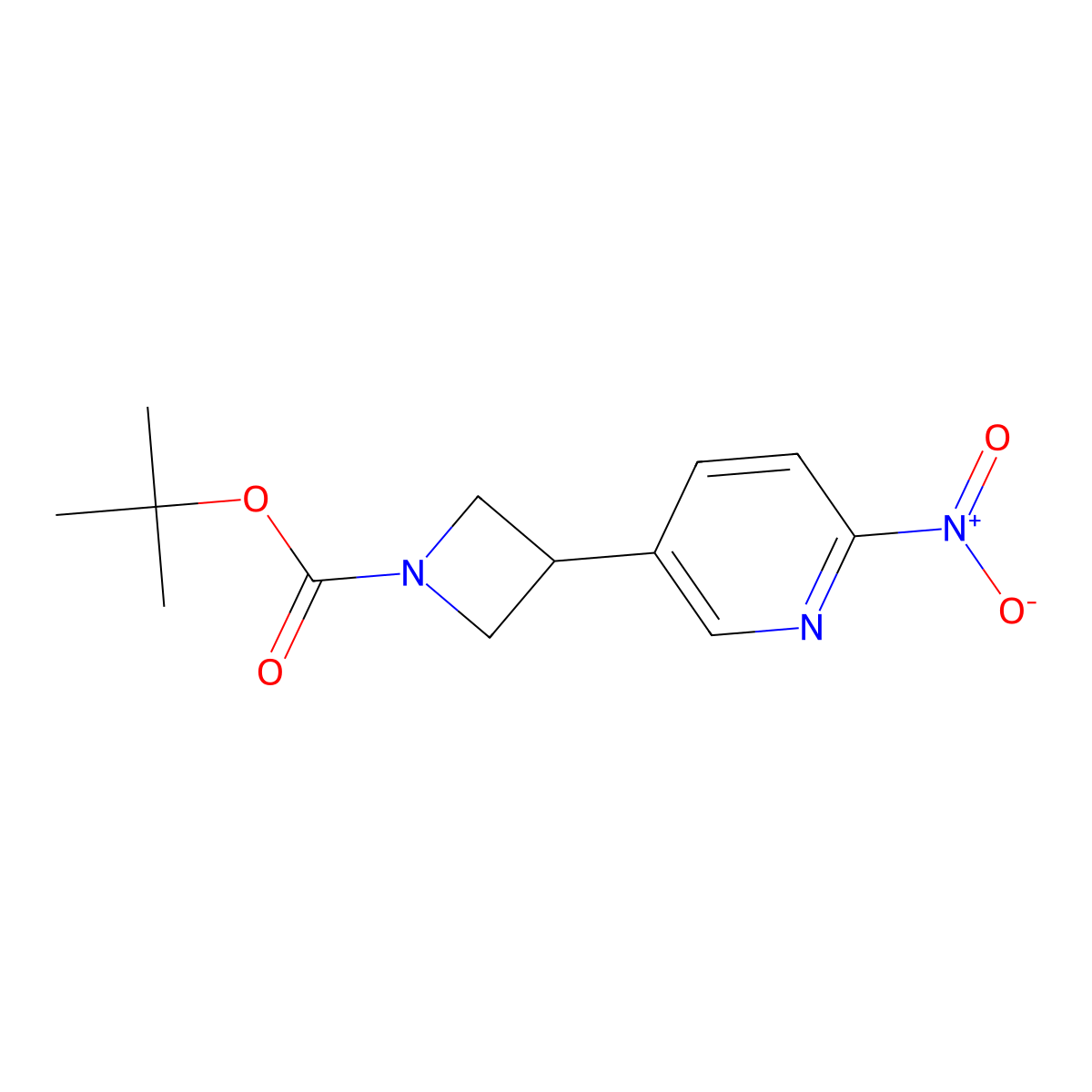 Tert-butyl 3-(6-nitropyridin-3-yl)azetidine-1-carboxylate molecular structure, CAS 2881181-75-3