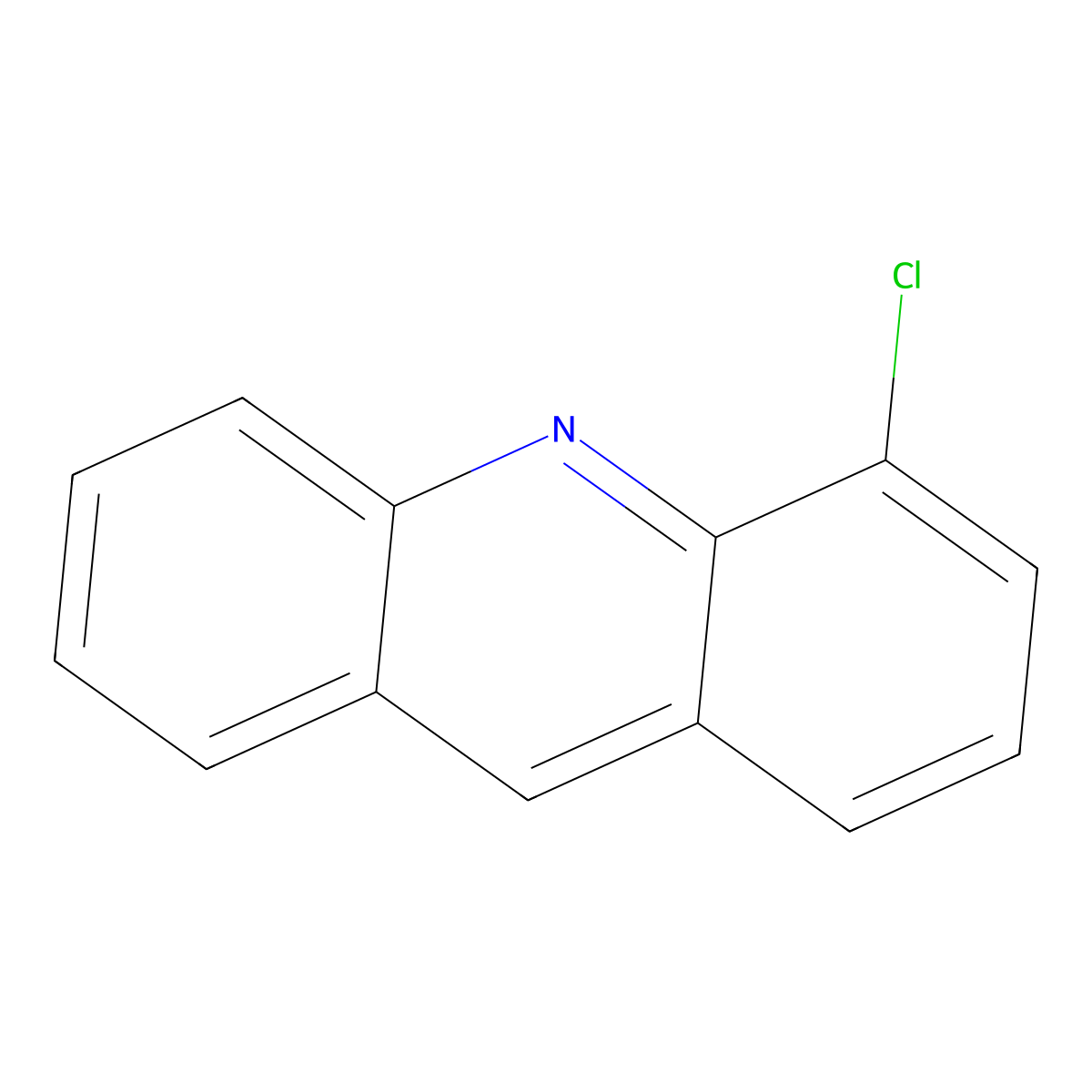 Acridine, 4-chloro- molecular structure, CAS 28814-25-7