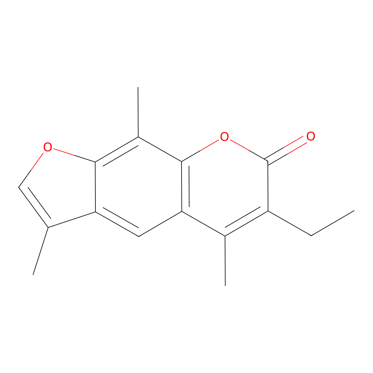 6-Ethyl-3,5,9-trimethylfuro[3,2-g]chromen-7-one molecular structure, CAS 28814-59-7