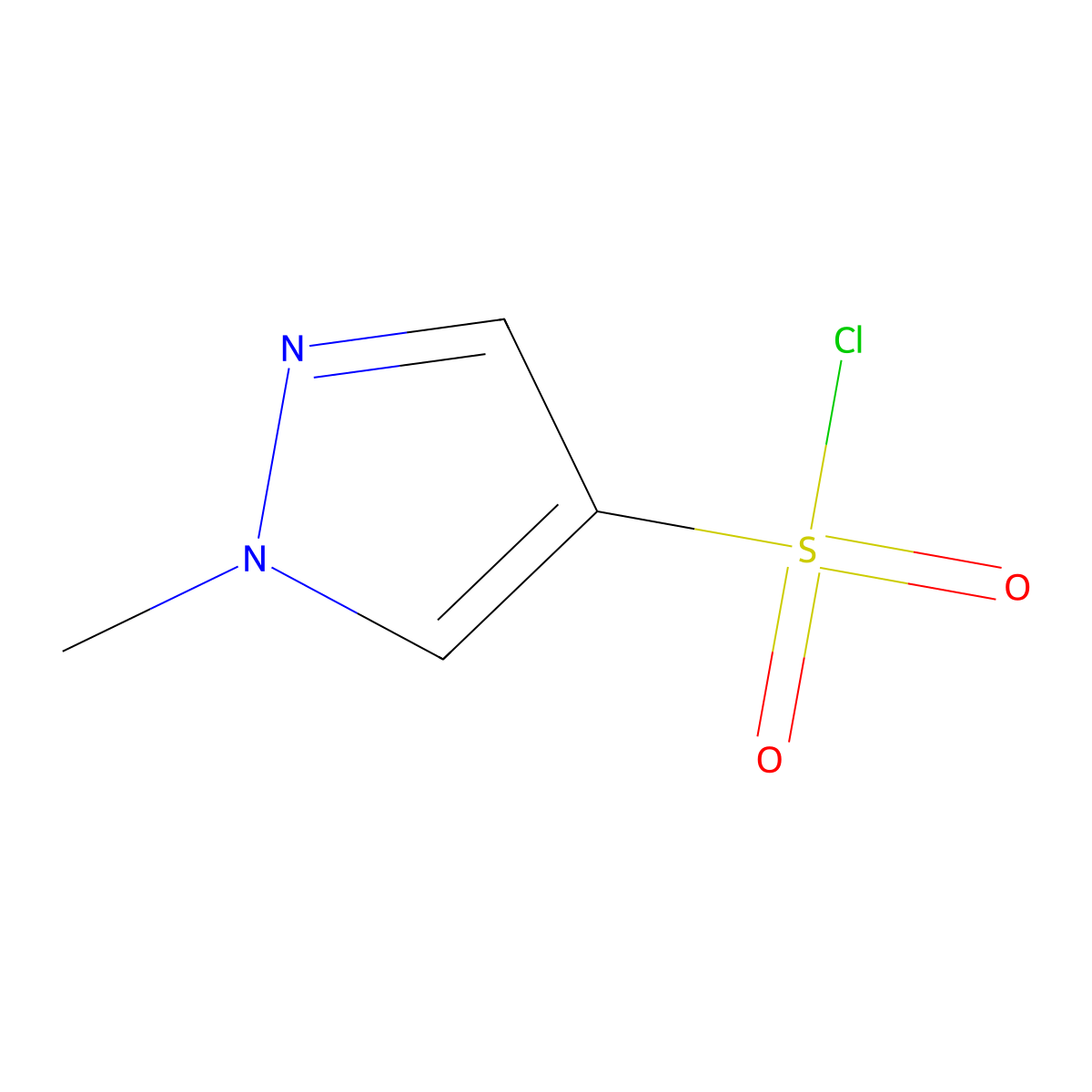 1-methyl-1H-pyrazole-4-sulfonyl chloride molecular structure, CAS 288148-34-5