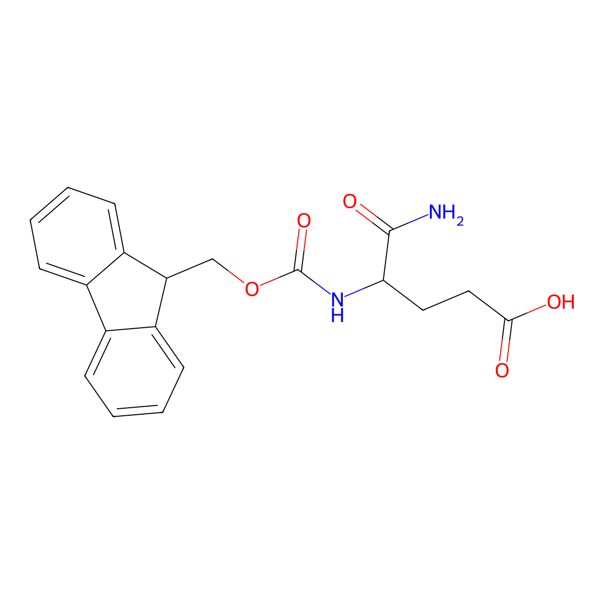 (S)-4-((((9H-fluoren-9-yl)methoxy)carbonyl)amino)-5-amino-5-oxopentanoic acid molecular structure, CAS 288149-55-3