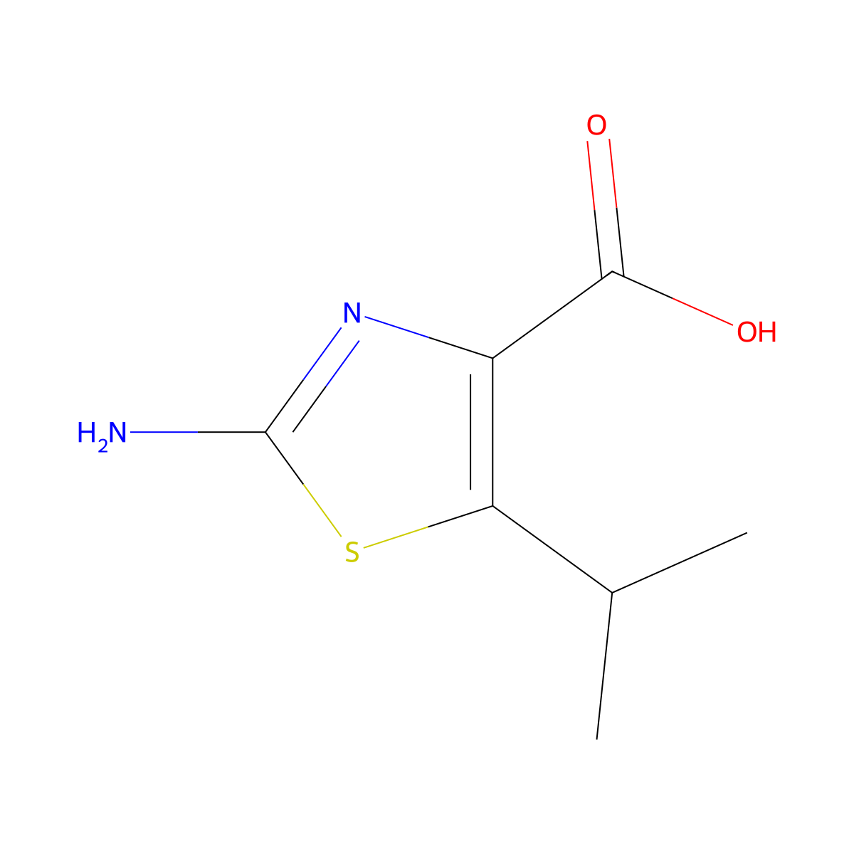 2-Amino-5-isopropylthiazole-4-carboxylic acid molecular structure, CAS 288149-79-1