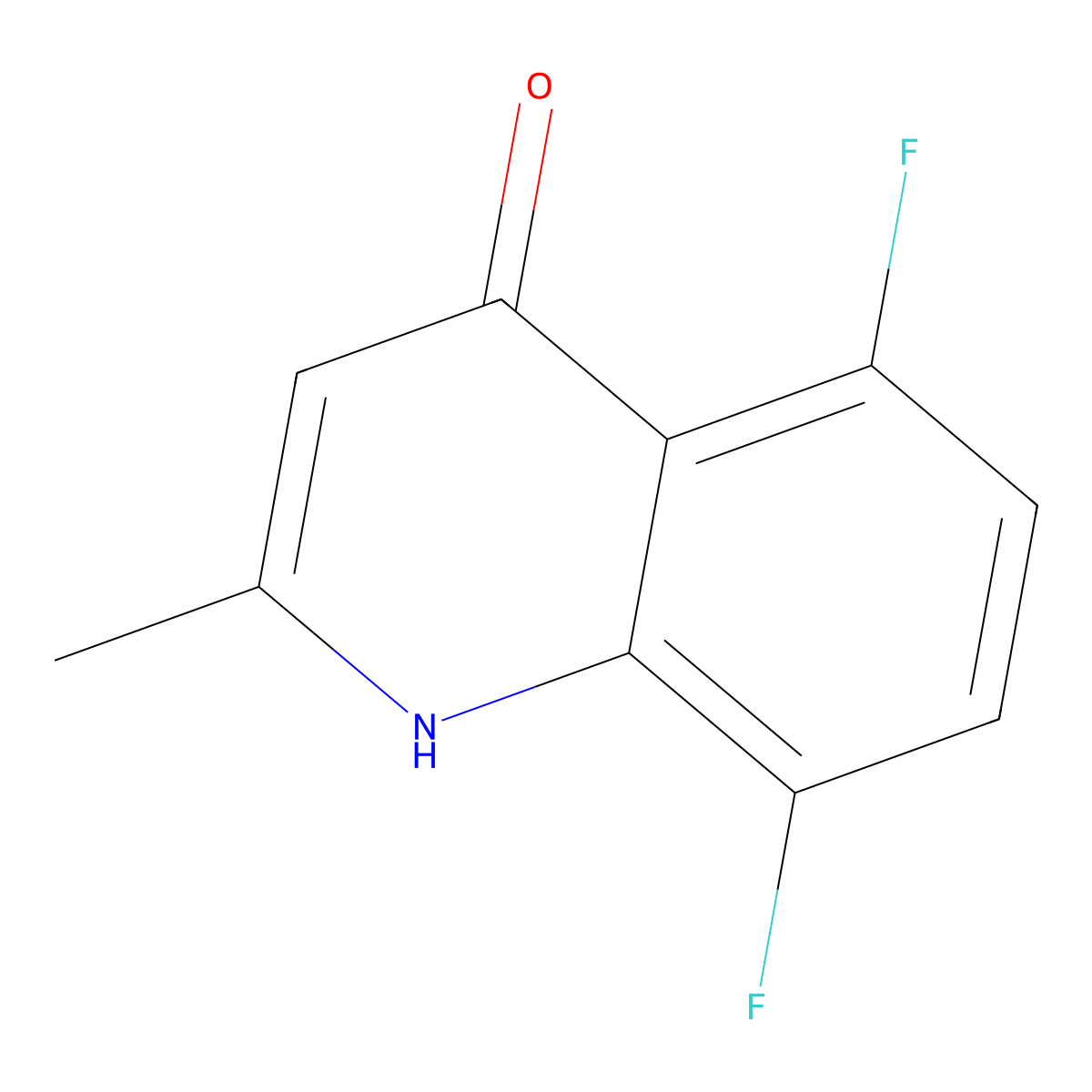 5,8-Difluoro-4-hydroxy-2-methyl-quinoline molecular structure, CAS 288151-26-8