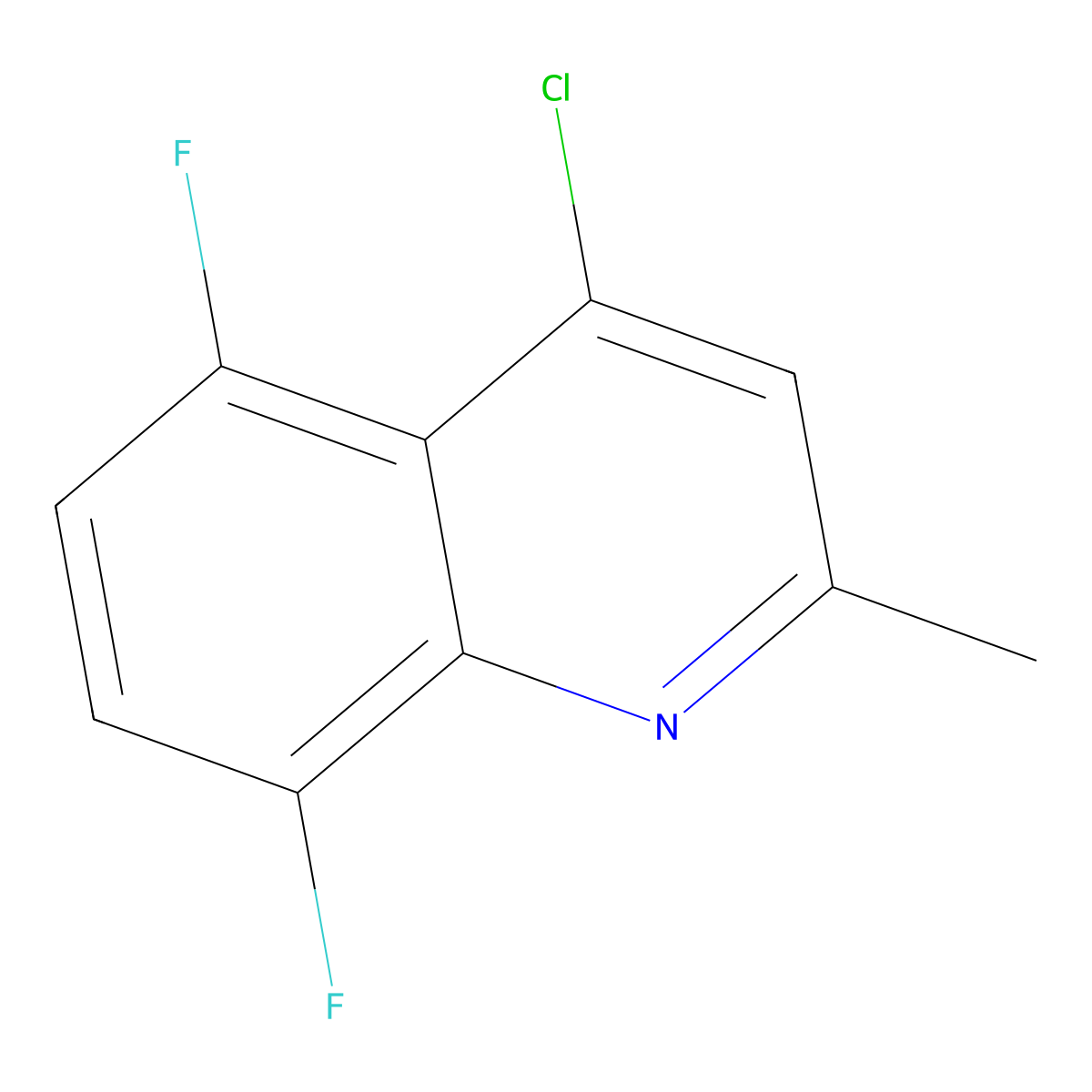 4-Chloro-5,8-difluoro-2-methyl-quinoline molecular structure, CAS 288151-28-0