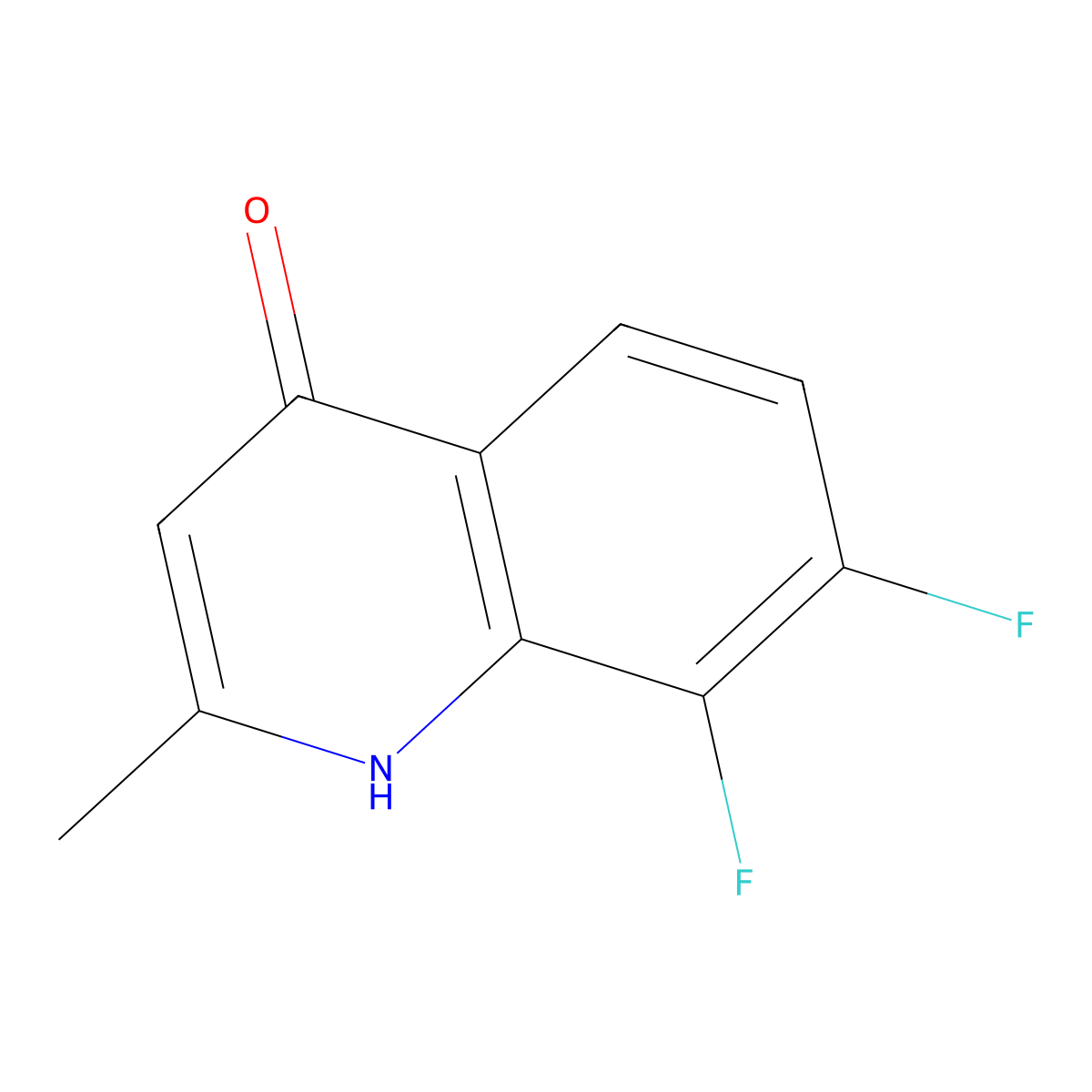 7,8-Difluoro-2-methylquinolin-4-ol molecular structure, CAS 288151-45-1
