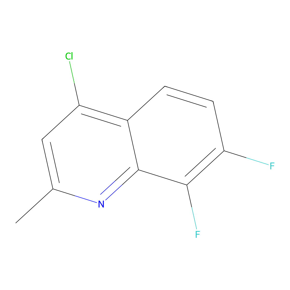 4-Chloro-7,8-difluoro-2-methylquinoline molecular structure, CAS 288151-46-2