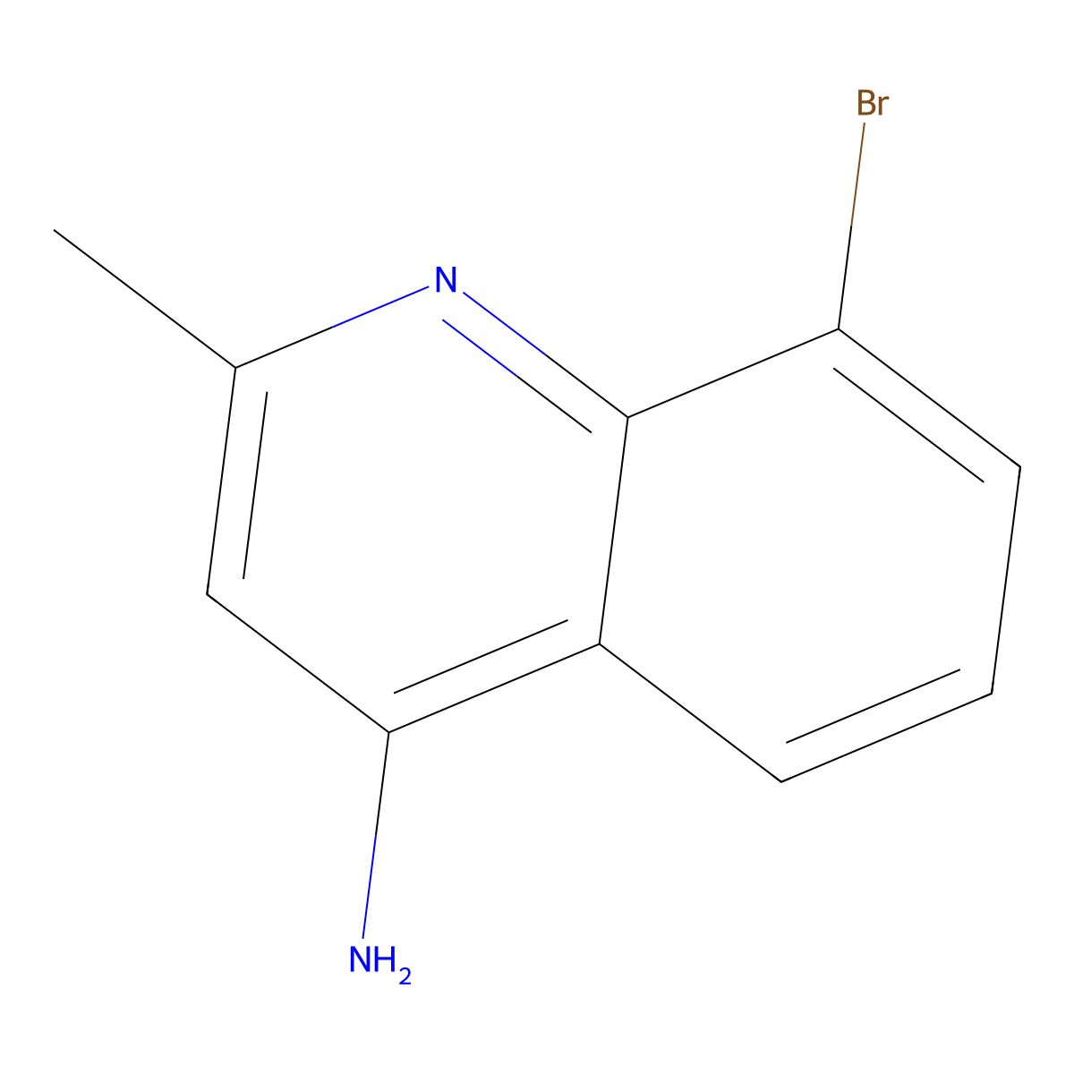4-Amino-8-bromo-2-methylquinoline molecular structure, CAS 288151-51-9