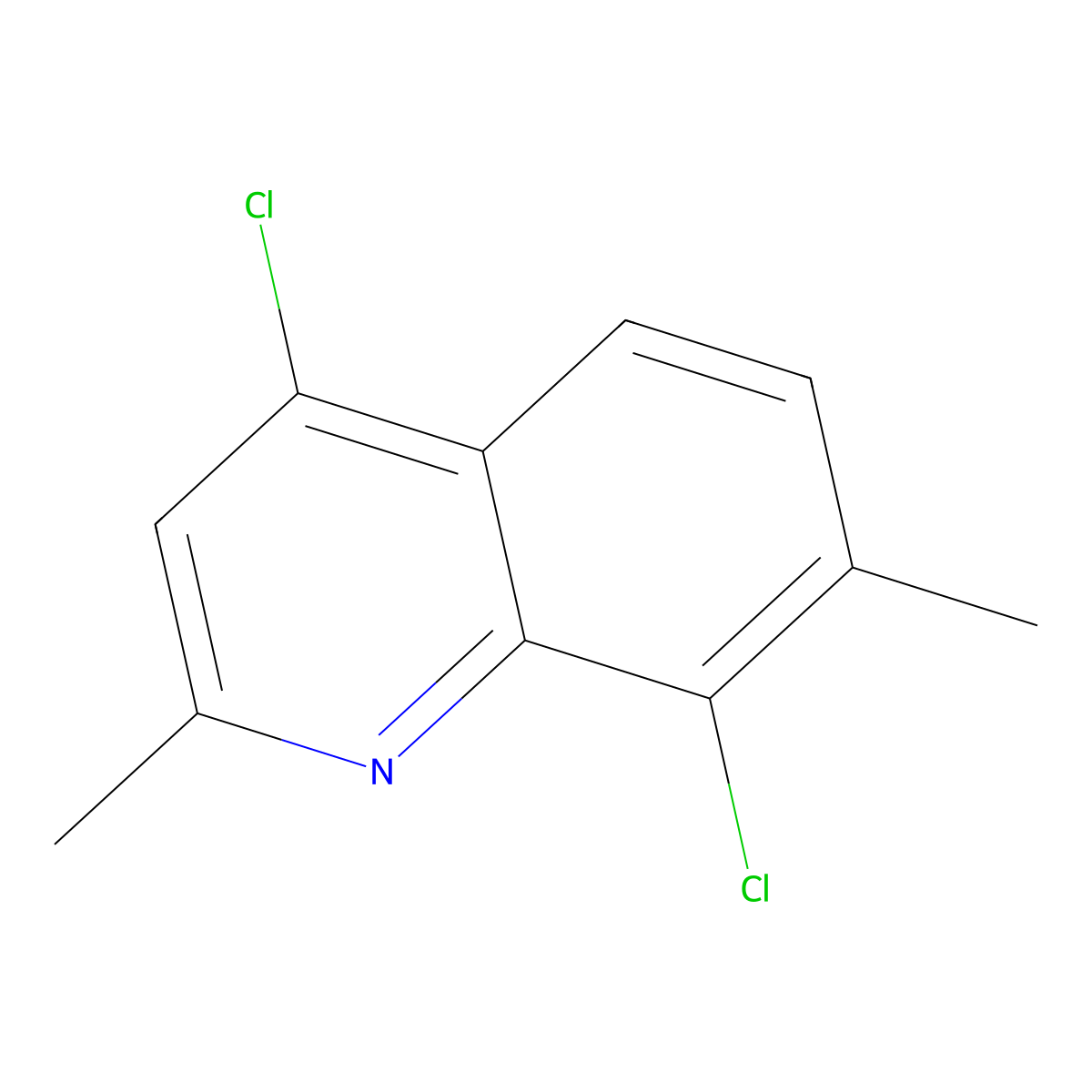 4,8-Dichloro-2,7-dimethylquinoline molecular structure, CAS 288151-53-1