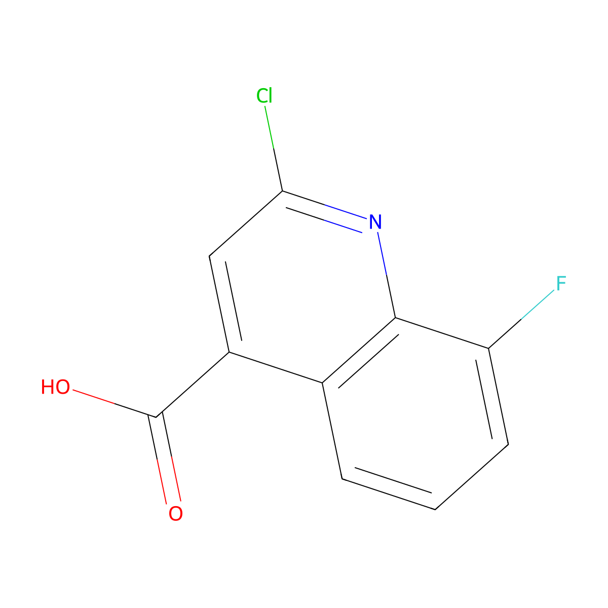 2-Chloro-8-fluoroquinoline-4-carboxylic acid molecular structure, CAS 288151-65-5