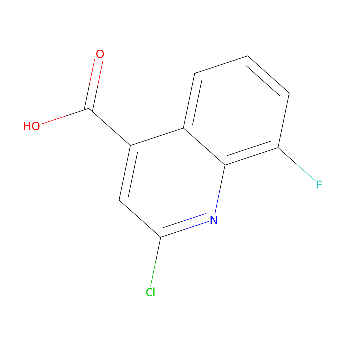 2-Chloro-8-fluoroquinoline-4-carboxylic acid molecular structure, CAS 288151-65-5