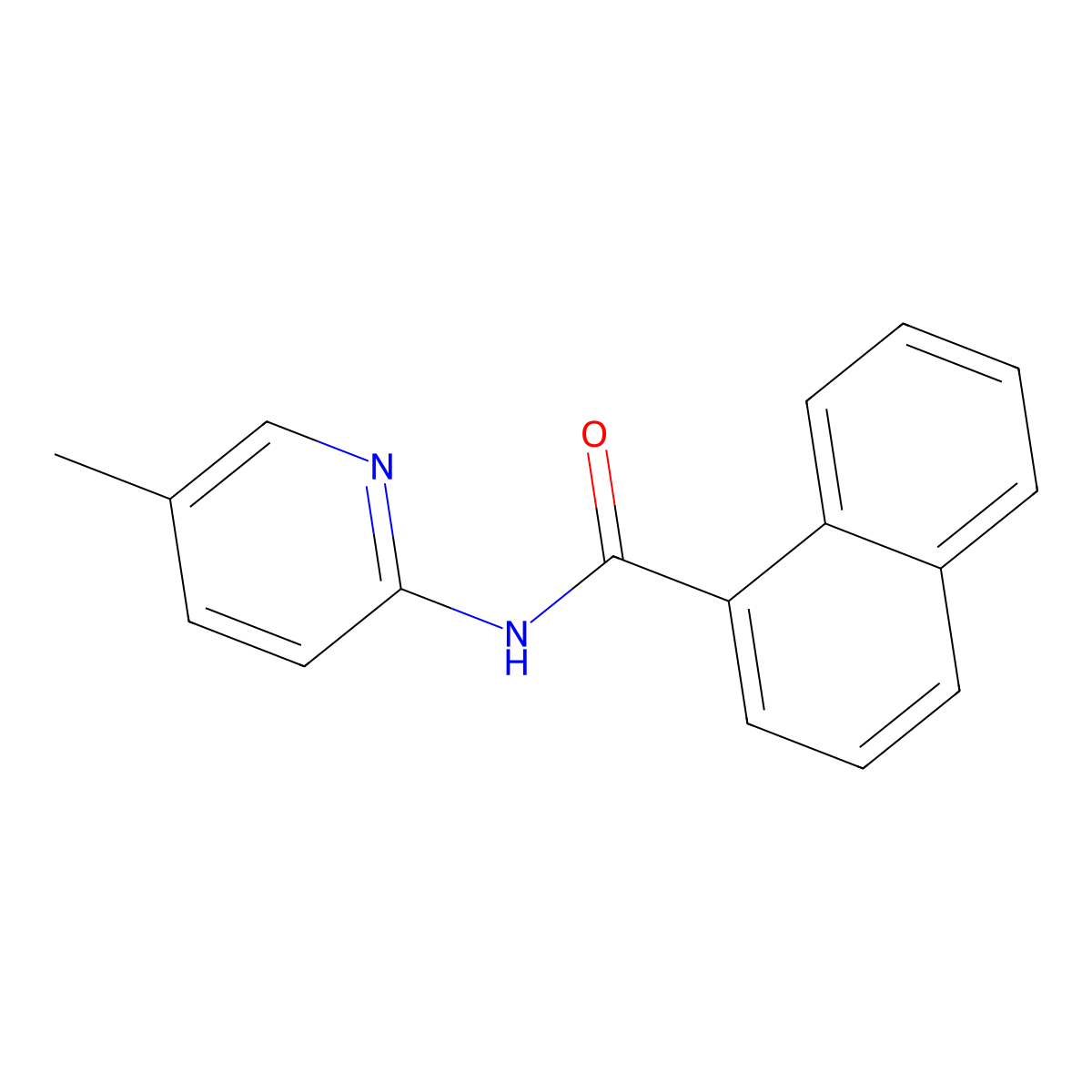 N-(5-methylpyridin-2-yl)naphthalene-1-carboxamide molecular structure, CAS 288154-63-2