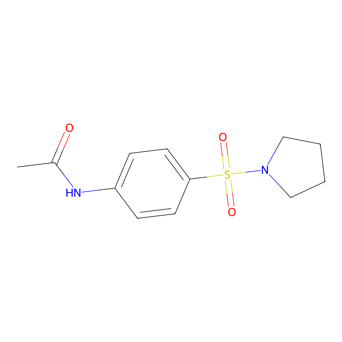 N-[4-(pyrrolidin-1-ylsulfonyl)phenyl]acetamide molecular structure, CAS 288154-64-3