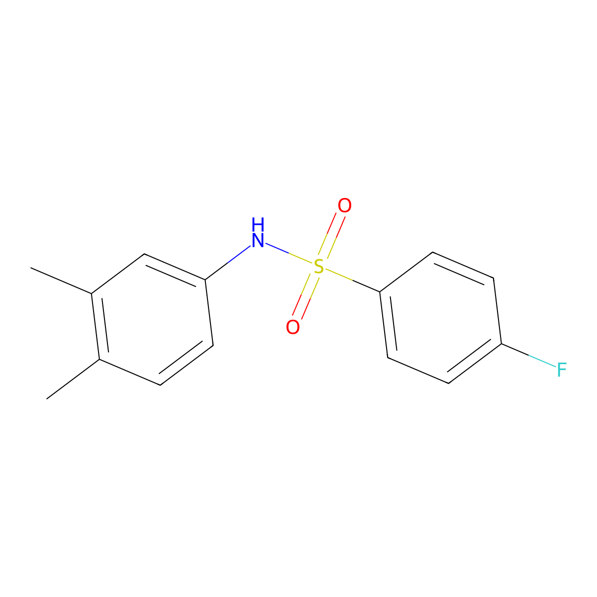 N-(3,4-Dimethylphenyl)-4-fluorobenzenesulfonamide molecular structure, CAS 288154-65-4