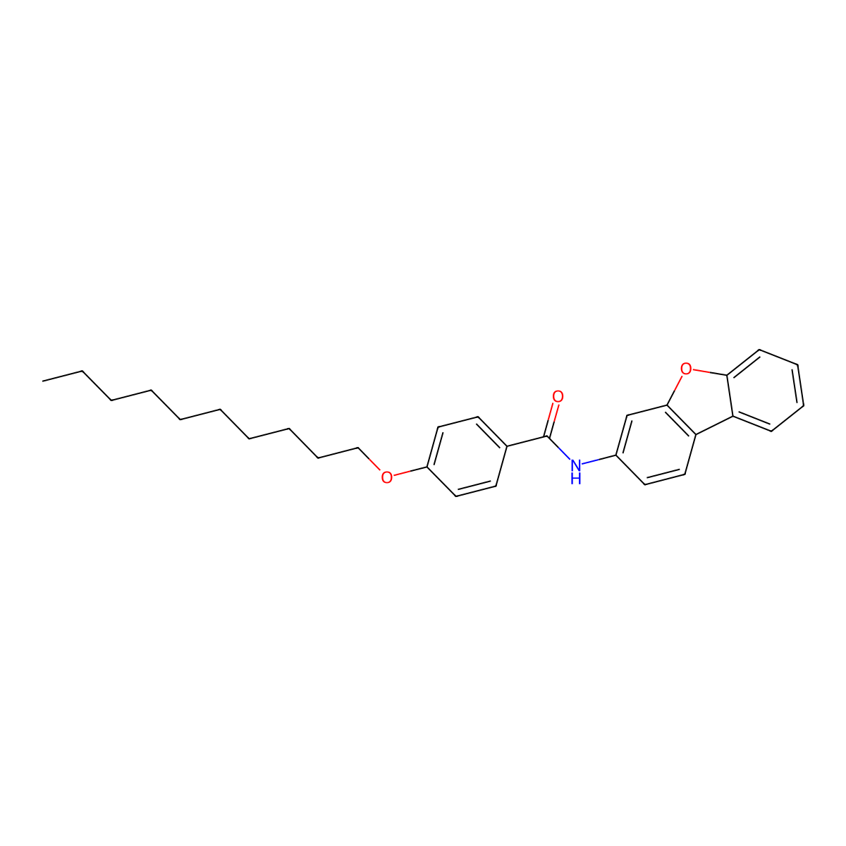 4-(decyloxy)-N-(dibenzo[b,d]furan-3-yl)benzamide molecular structure, CAS 288154-67-6