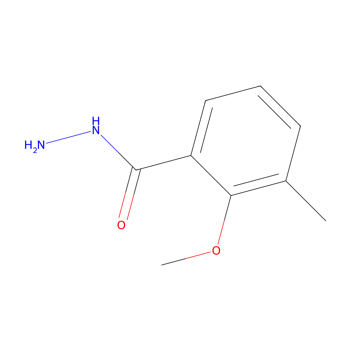 2-Methoxy-3-methylbenzoic acid hydrazide molecular structure, CAS 288154-71-2