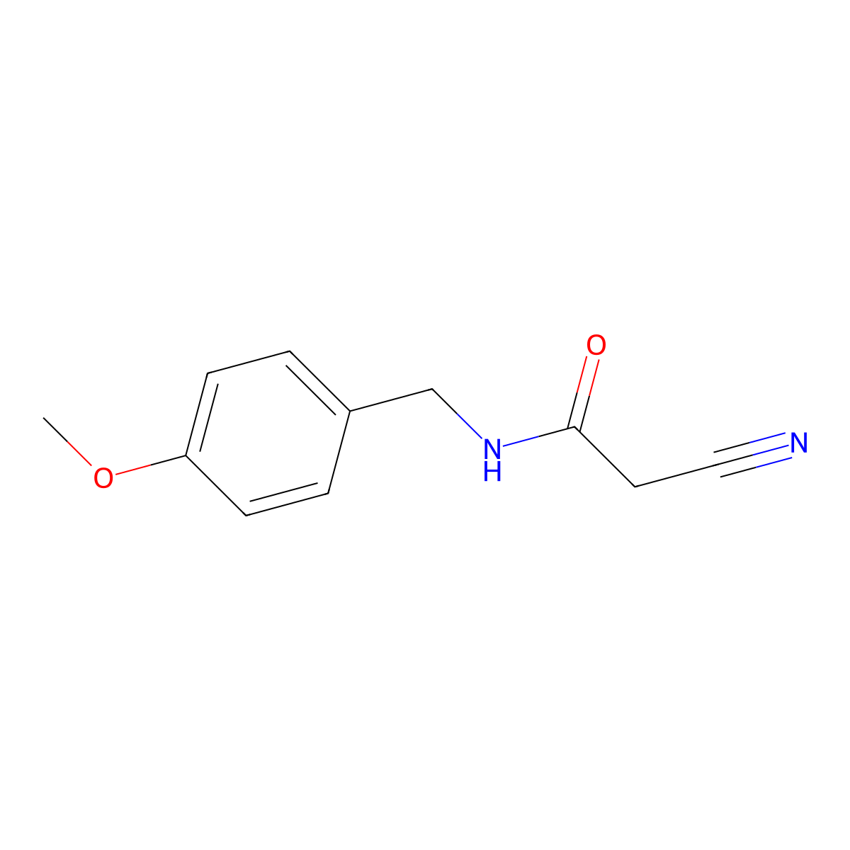 2-Cyano-N-[(4-methoxyphenyl)methyl]acetamide molecular structure, CAS 288154-72-3