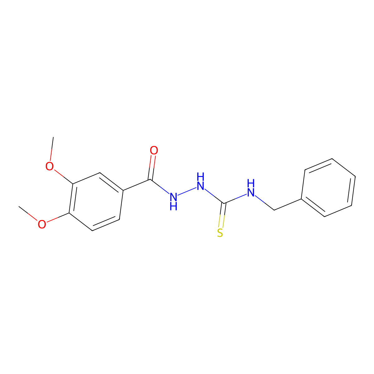 N-Benzyl-2-(3,4-dimethoxybenzoyl)hydrazinecarbothioamide molecular structure, CAS 288154-73-4