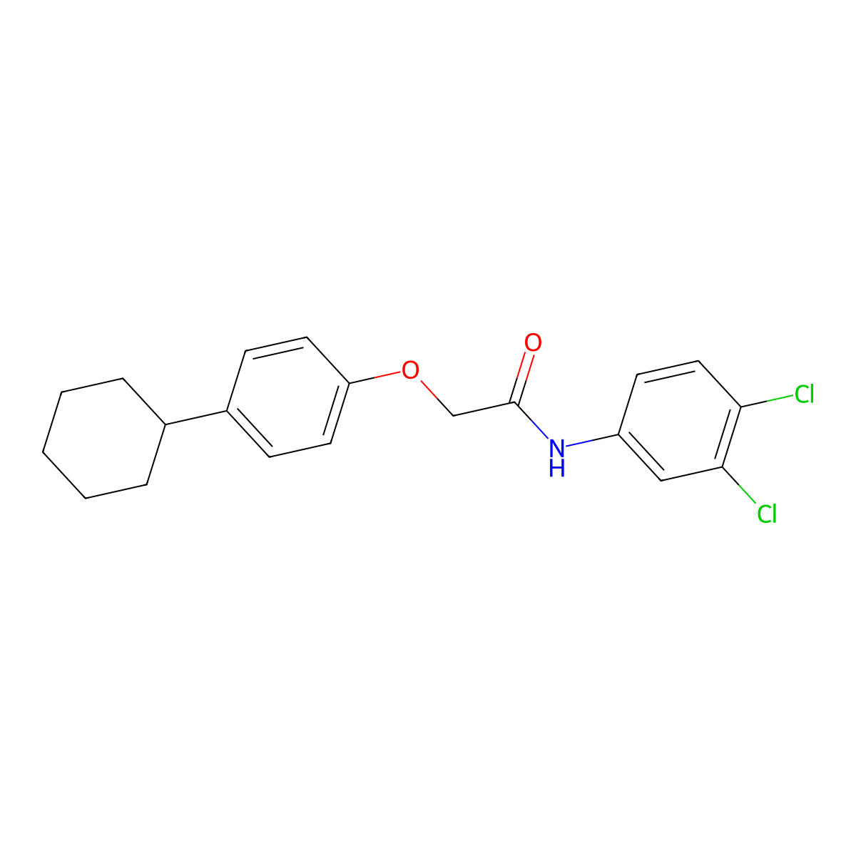 2-(4-Cyclohexylphenoxy)-N-(3,4-dichlorophenyl)acetamide molecular structure, CAS 288154-74-5