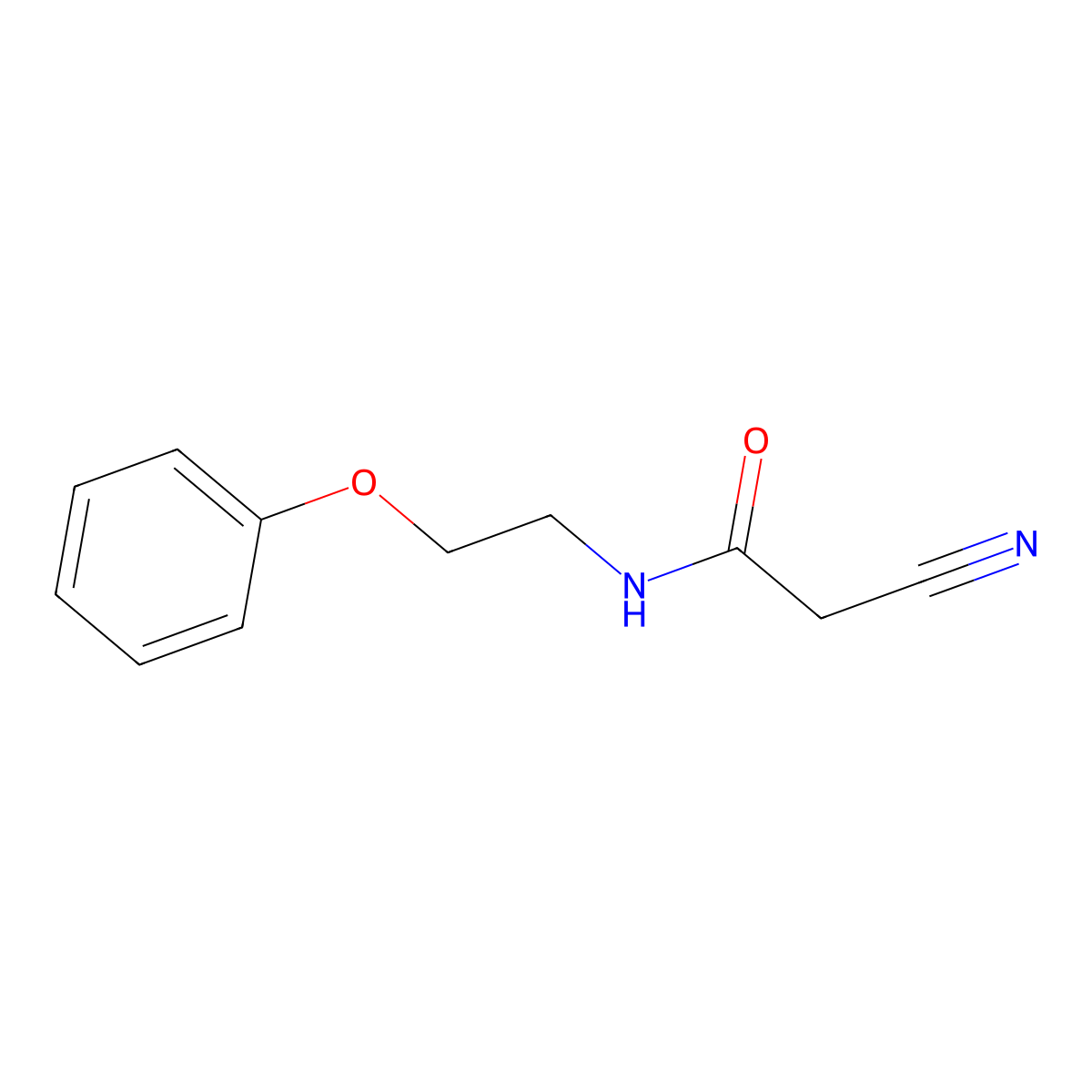 2-Cyano-N-(2-phenoxyethyl)acetamide molecular structure, CAS 288154-75-6