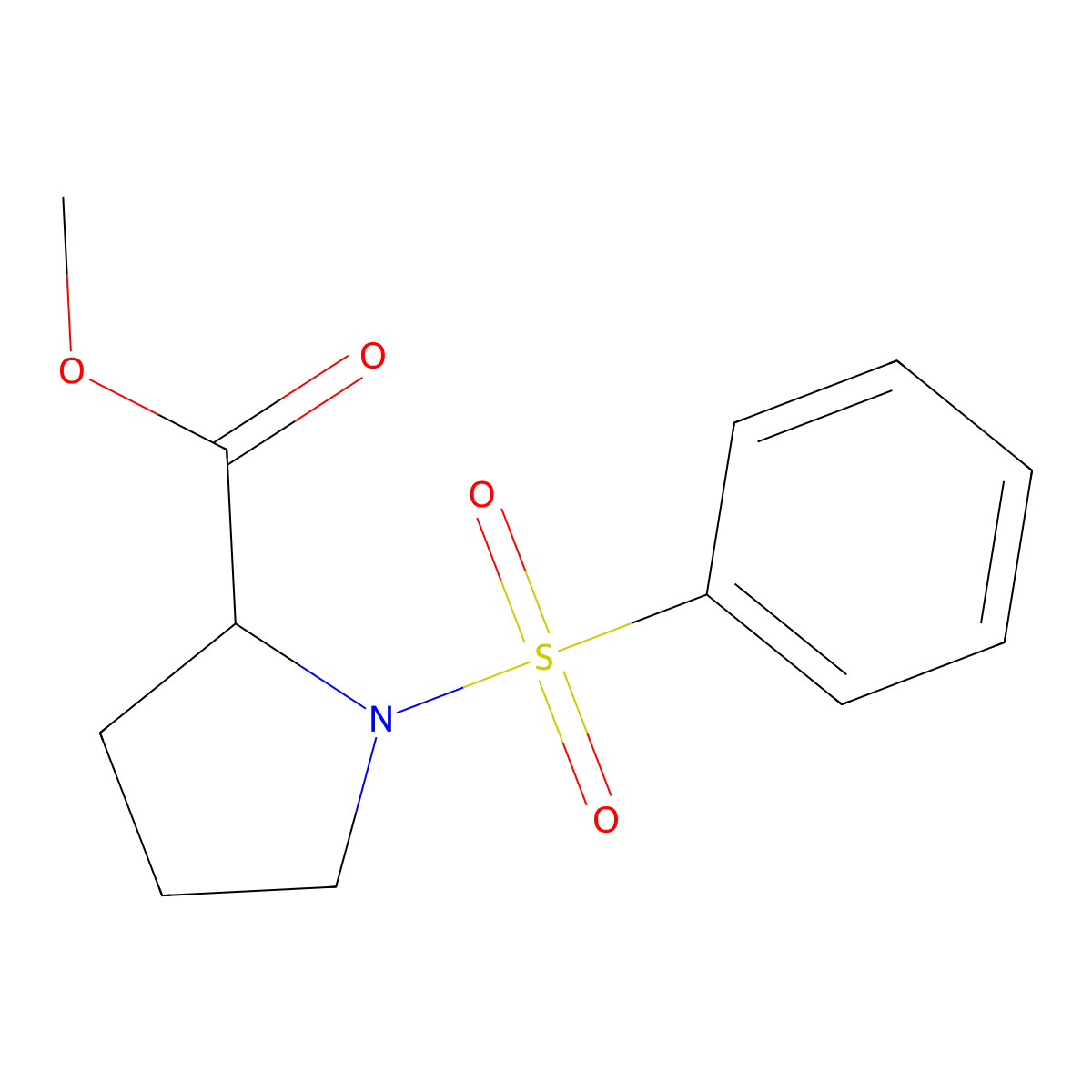 Methyl 1-(phenylsulfonyl)prolinate molecular structure, CAS 288154-77-8