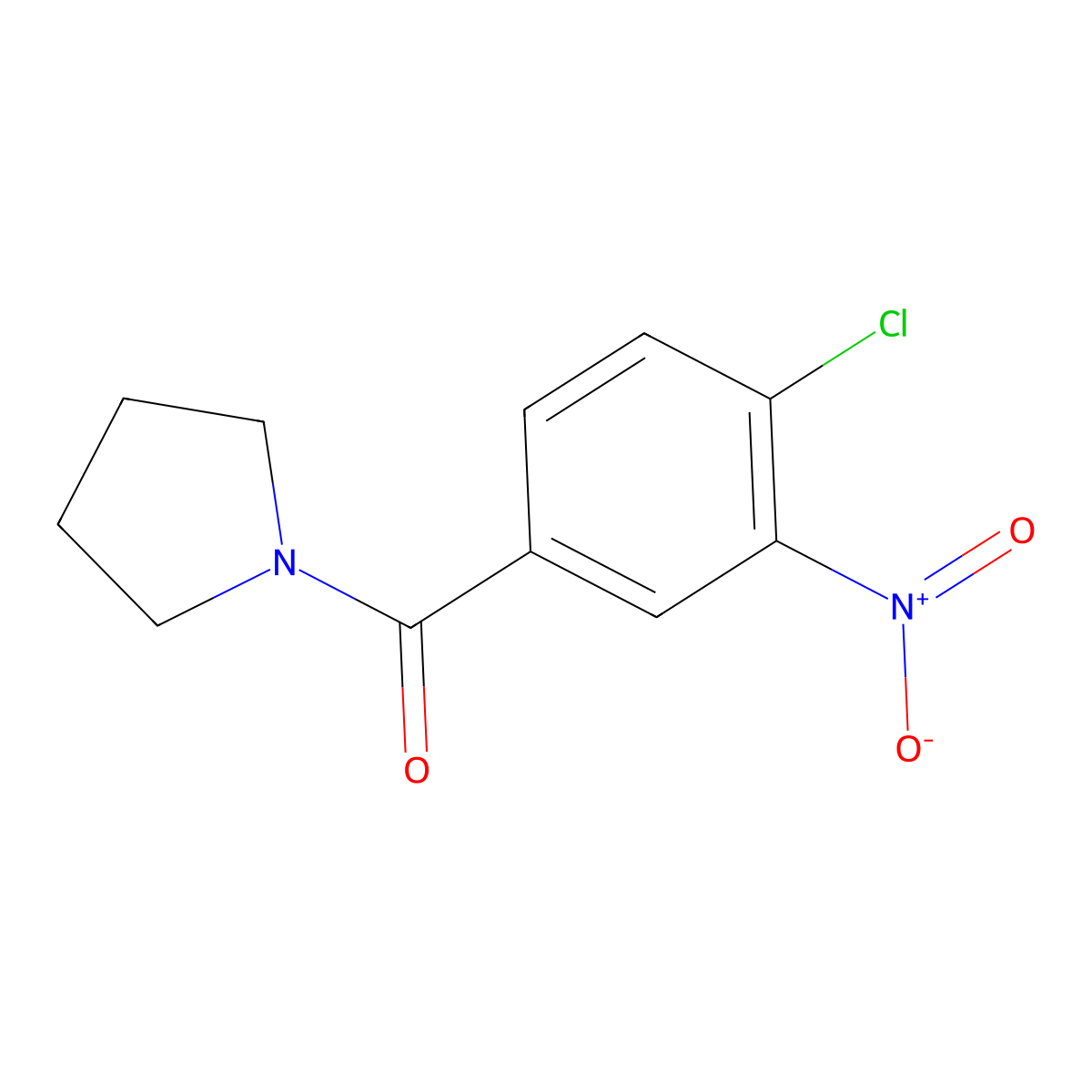 (4-Chloro-3-nitrophenyl)-1-pyrrolidinylmethanone molecular structure, CAS 288154-78-9