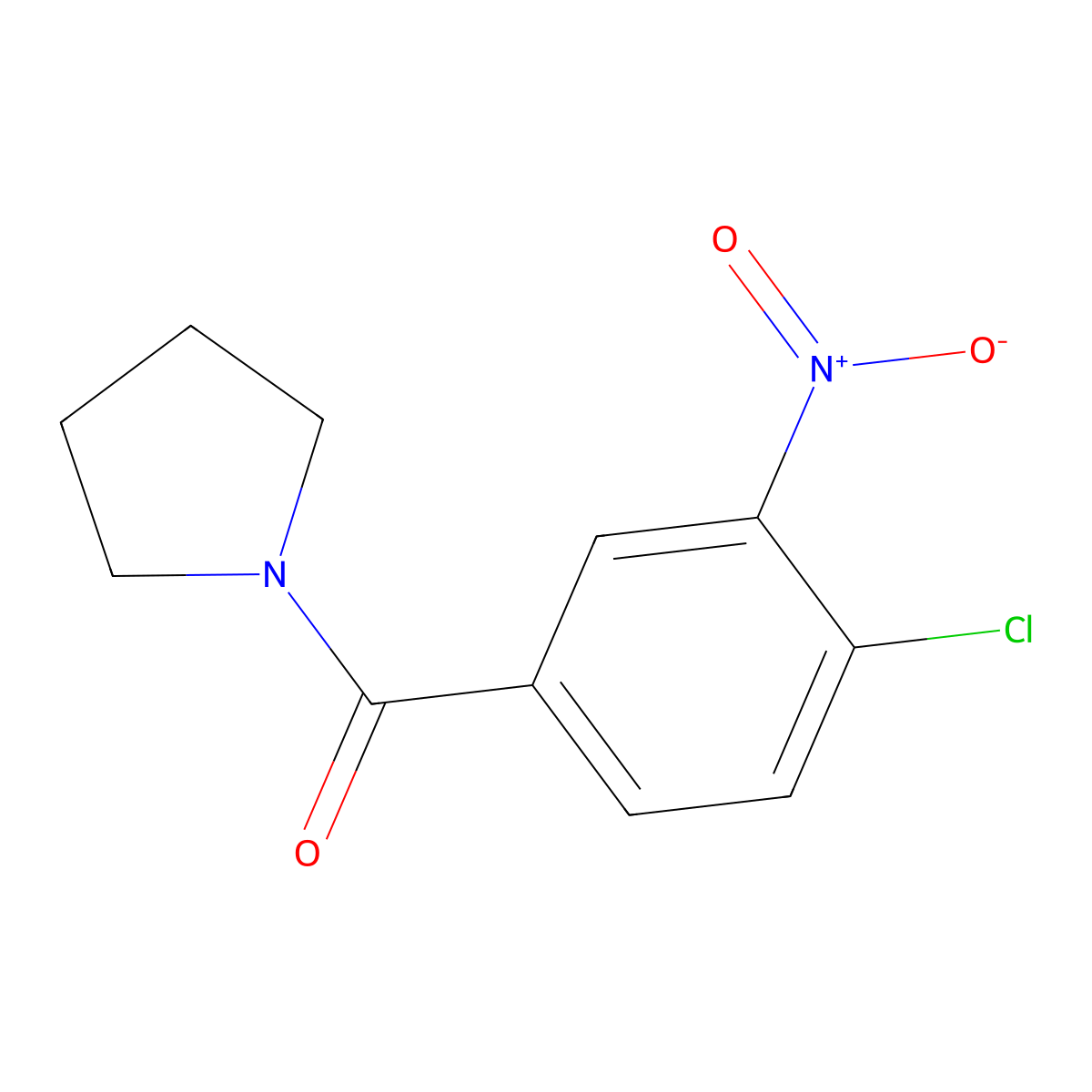 (4-Chloro-3-nitrophenyl)-1-pyrrolidinylmethanone molecular structure, CAS 288154-78-9