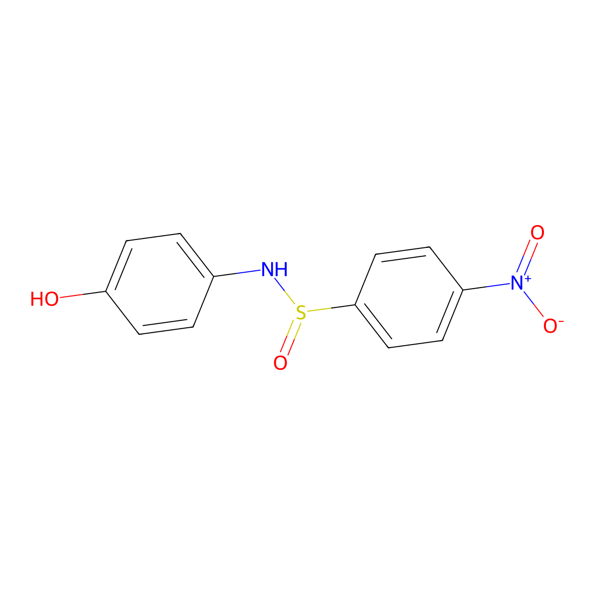 N-(4-Hydroxyphenyl)-4-nitrobenzenesulfinamide molecular structure, CAS 288154-94-9