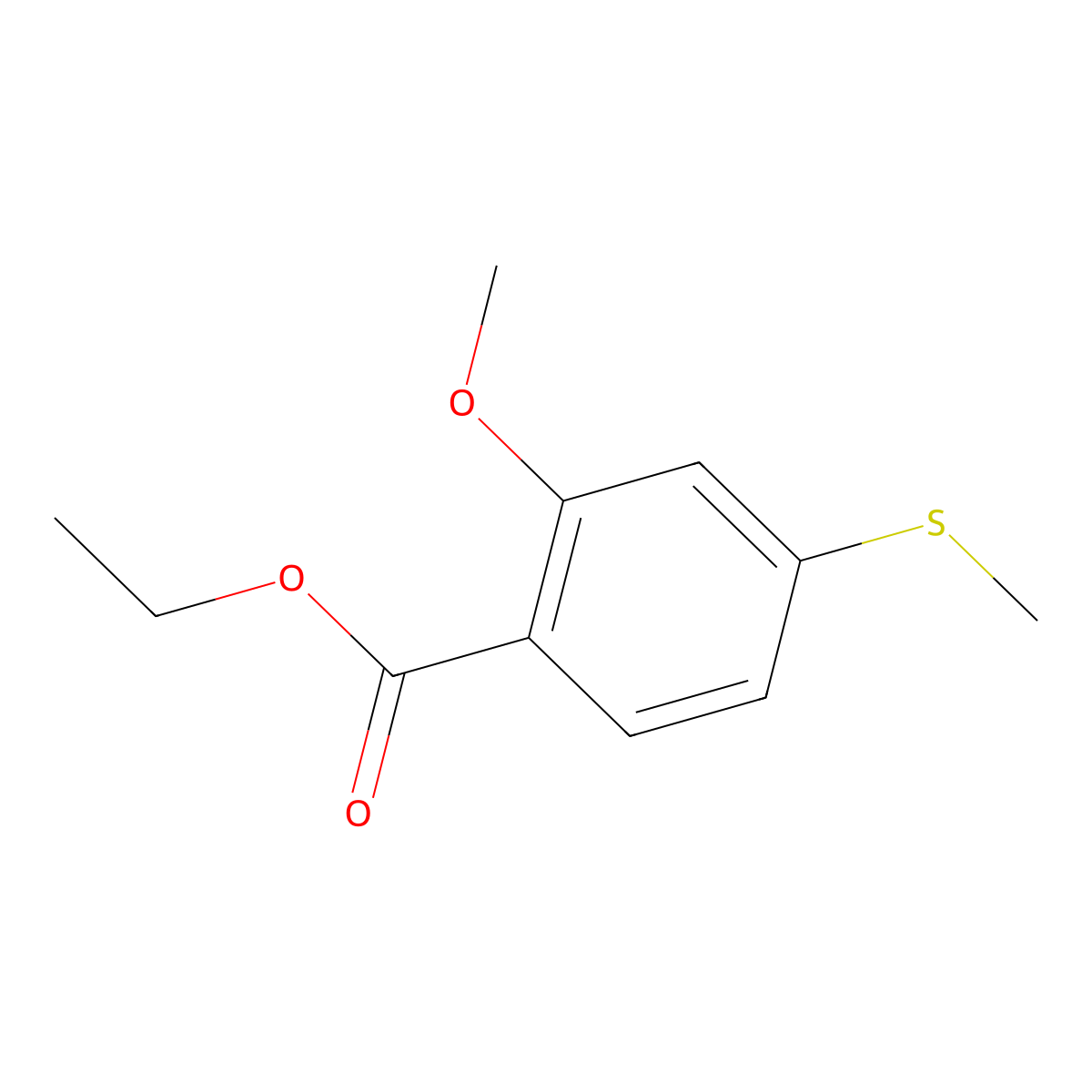 Ethyl 2-methoxy-4-(methylthio)benzoate molecular structure, CAS 288154-98-3