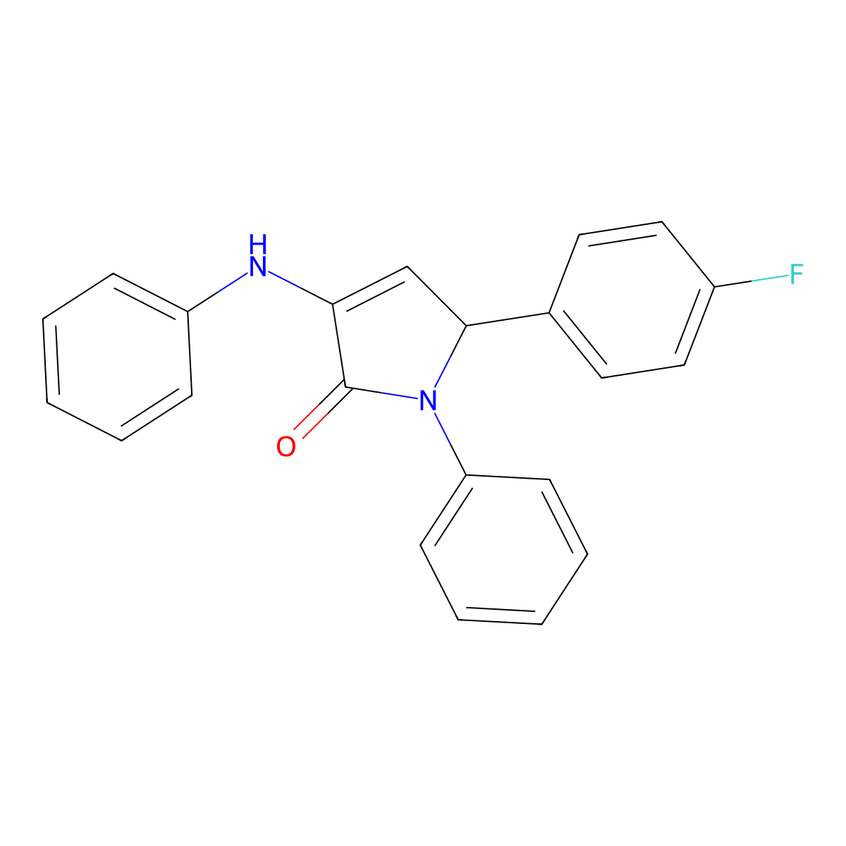 4-anilino-2-(4-fluorophenyl)-1-phenyl-2H-pyrrol-5-one molecular structure, CAS 288154-99-4