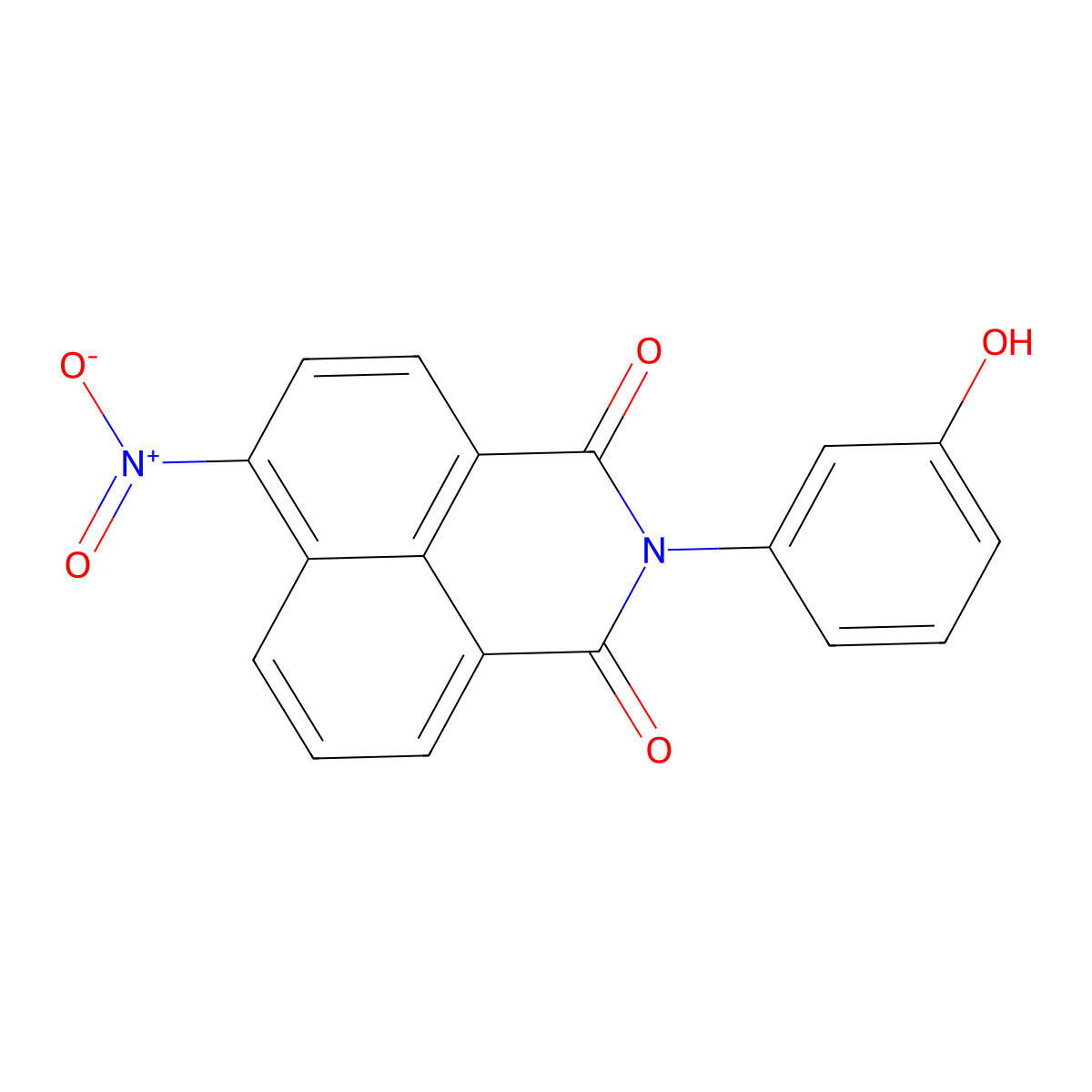 2-(3-Hydroxyphenyl)-6-nitrobenzo[de]isoquinoline-1,3-dione molecular structure, CAS 288156-37-6