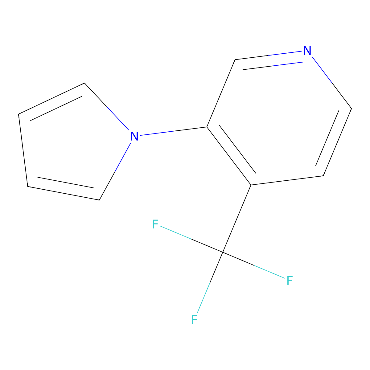 3-(1H-Pyrrol-1-yl)-4-(trifluoromethyl)pyridine molecular structure, CAS 288161-05-7
