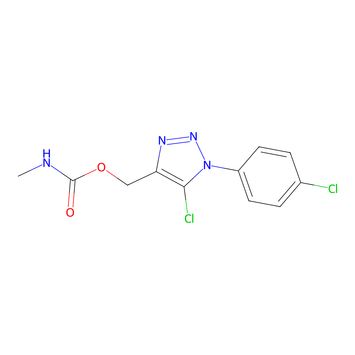 [5-chloro-1-(4-chlorophenyl)triazol-4-yl]methyl N-methylcarbamate molecular structure, CAS 288161-18-2