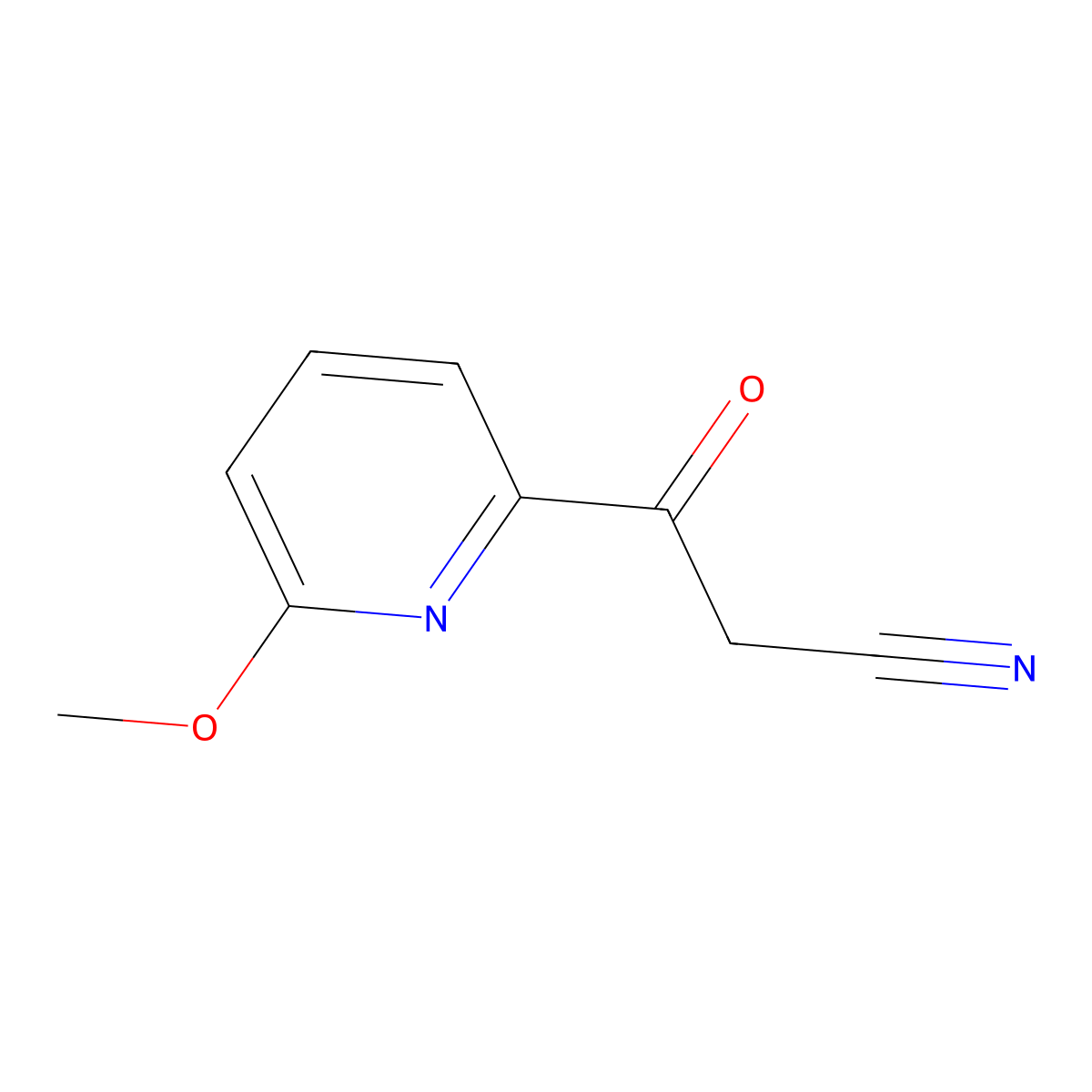 3-(6-Methoxy-2-pyridyl)-3-oxopropanenitrile molecular structure, CAS 2881741-06-4
